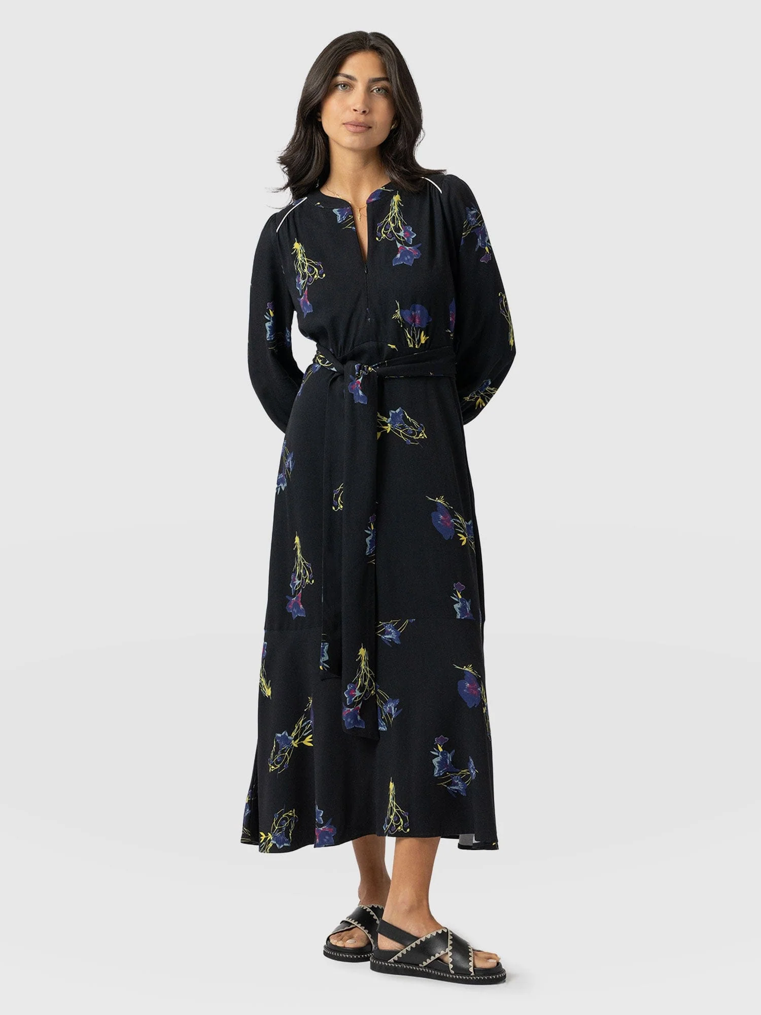 Adaline Zip Up Dress - Blue Lily Gardens - Image 3