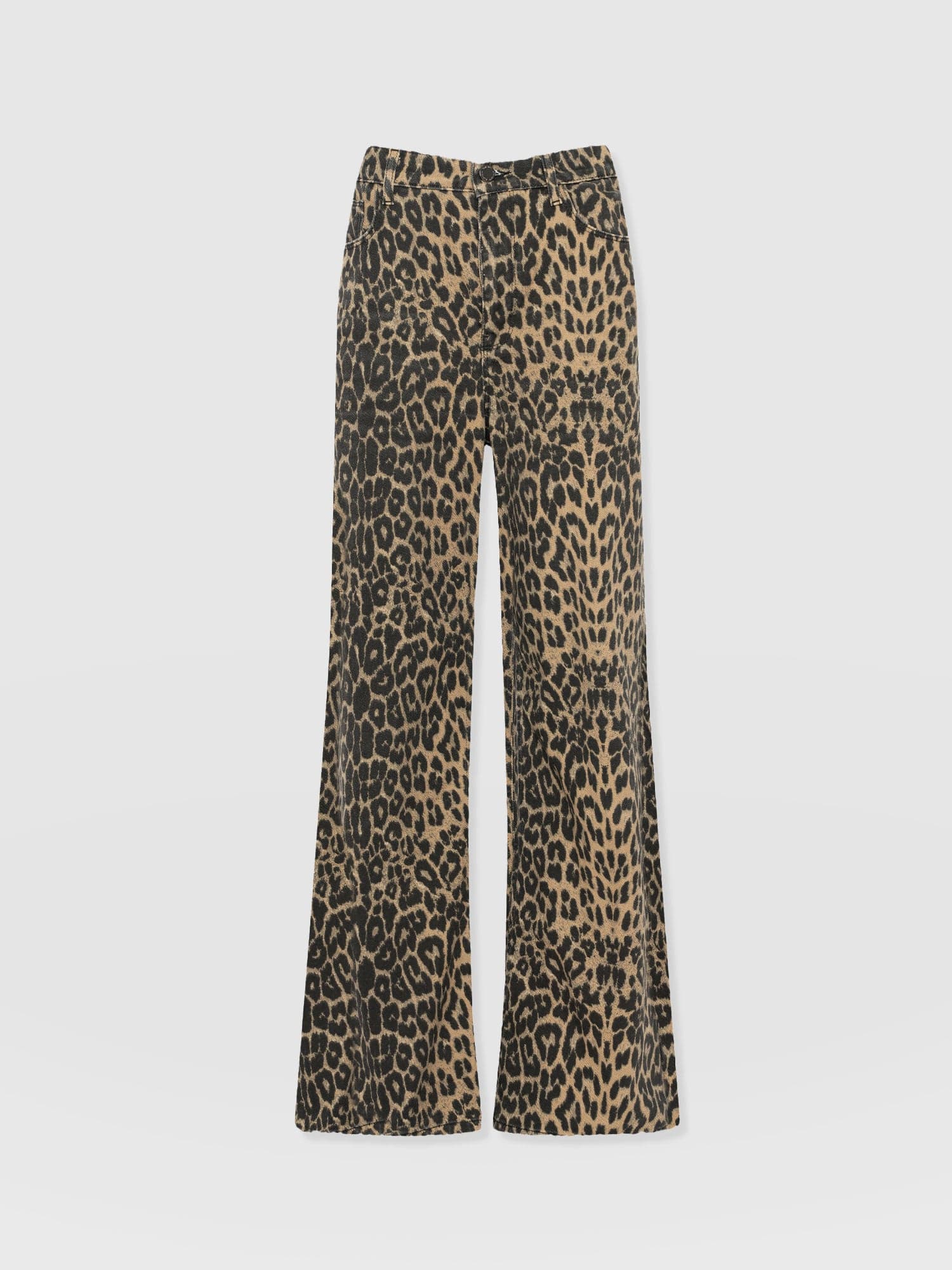 Adjustable Wide Leg Jean - Leopard - Image 7