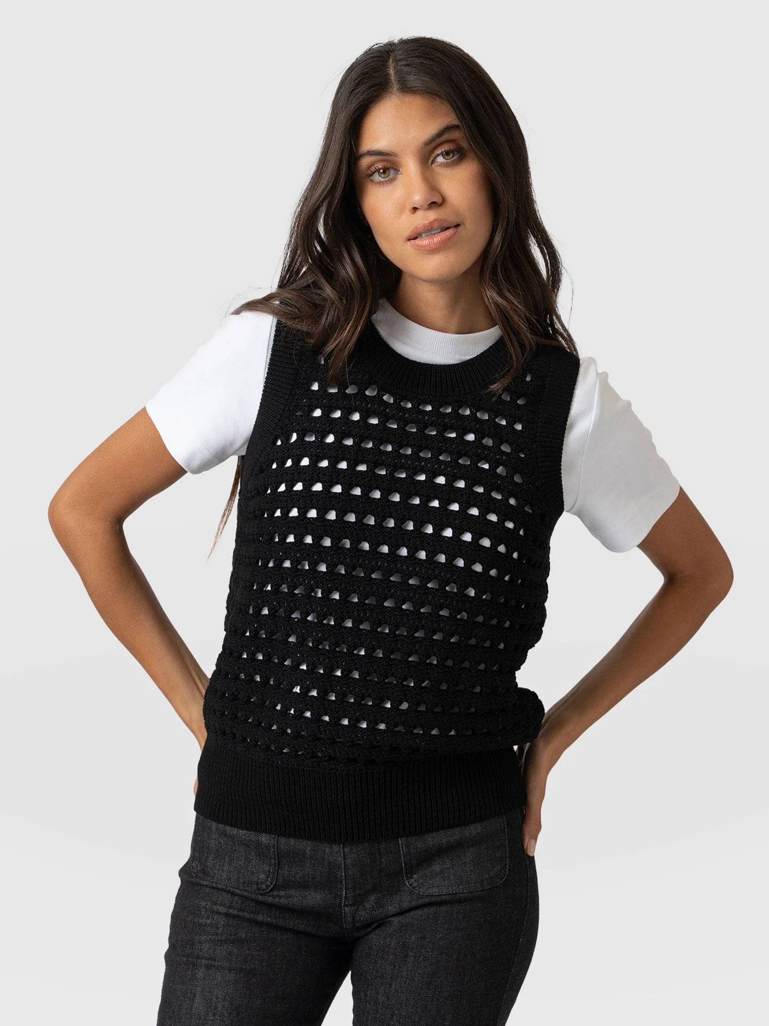 Adler Sleeveless Knit - Black - Image 3