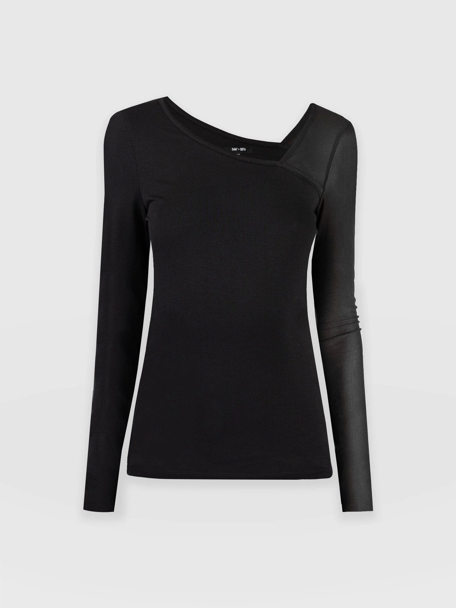 Aimee Cut Out Long Sleeve Tee - Black - Image 7