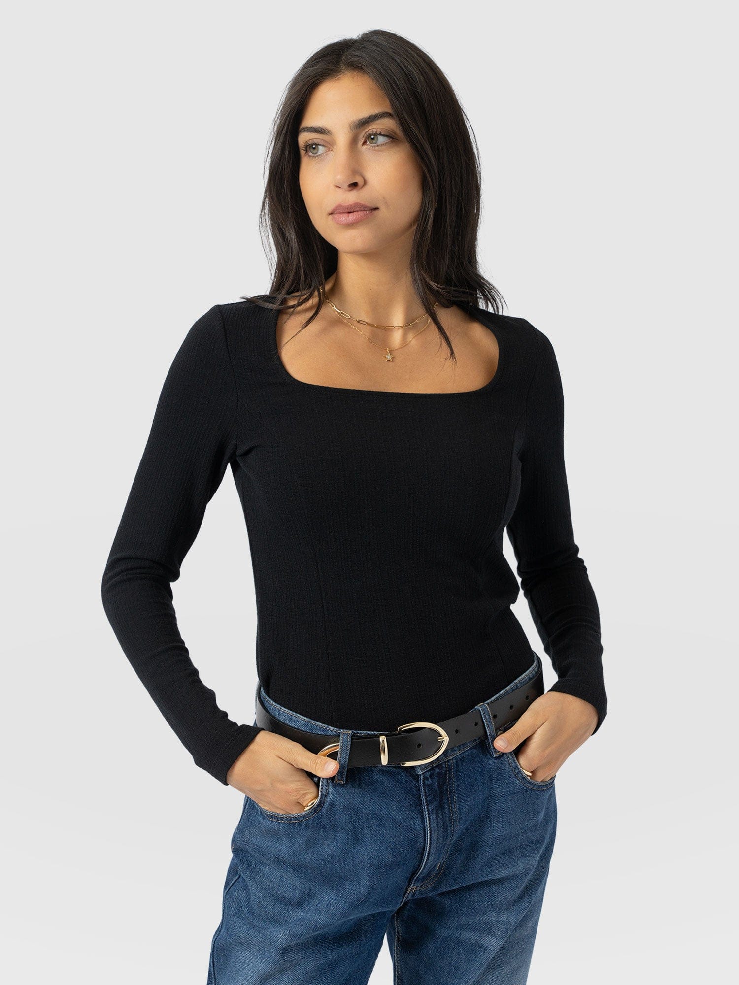 Akia Long Sleeve Tee - Black - Image 2