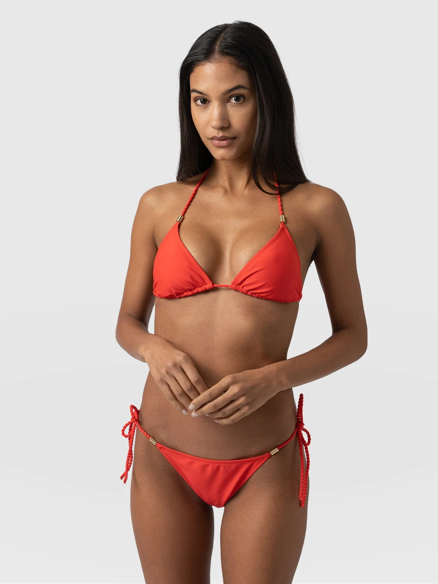 Alba Triangle Bikini Top - Red - Image 2