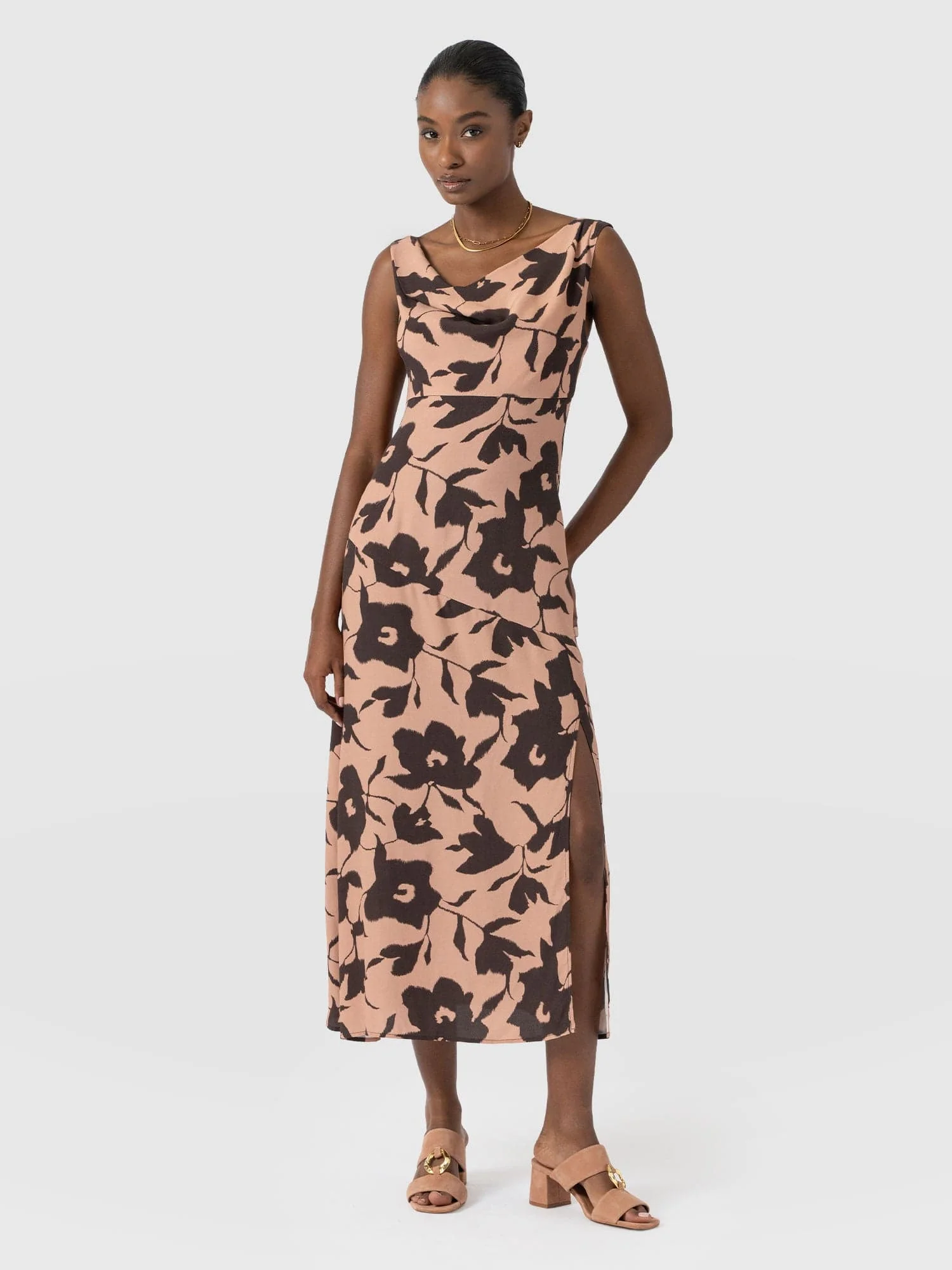 Alexis Dress - Brown Floral
