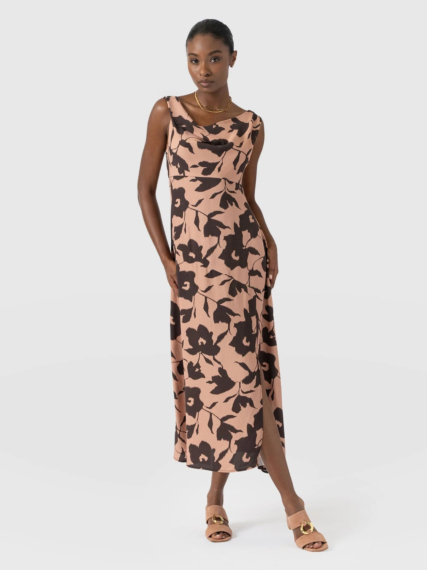 Alexis Dress - Brown Floral - Image 2