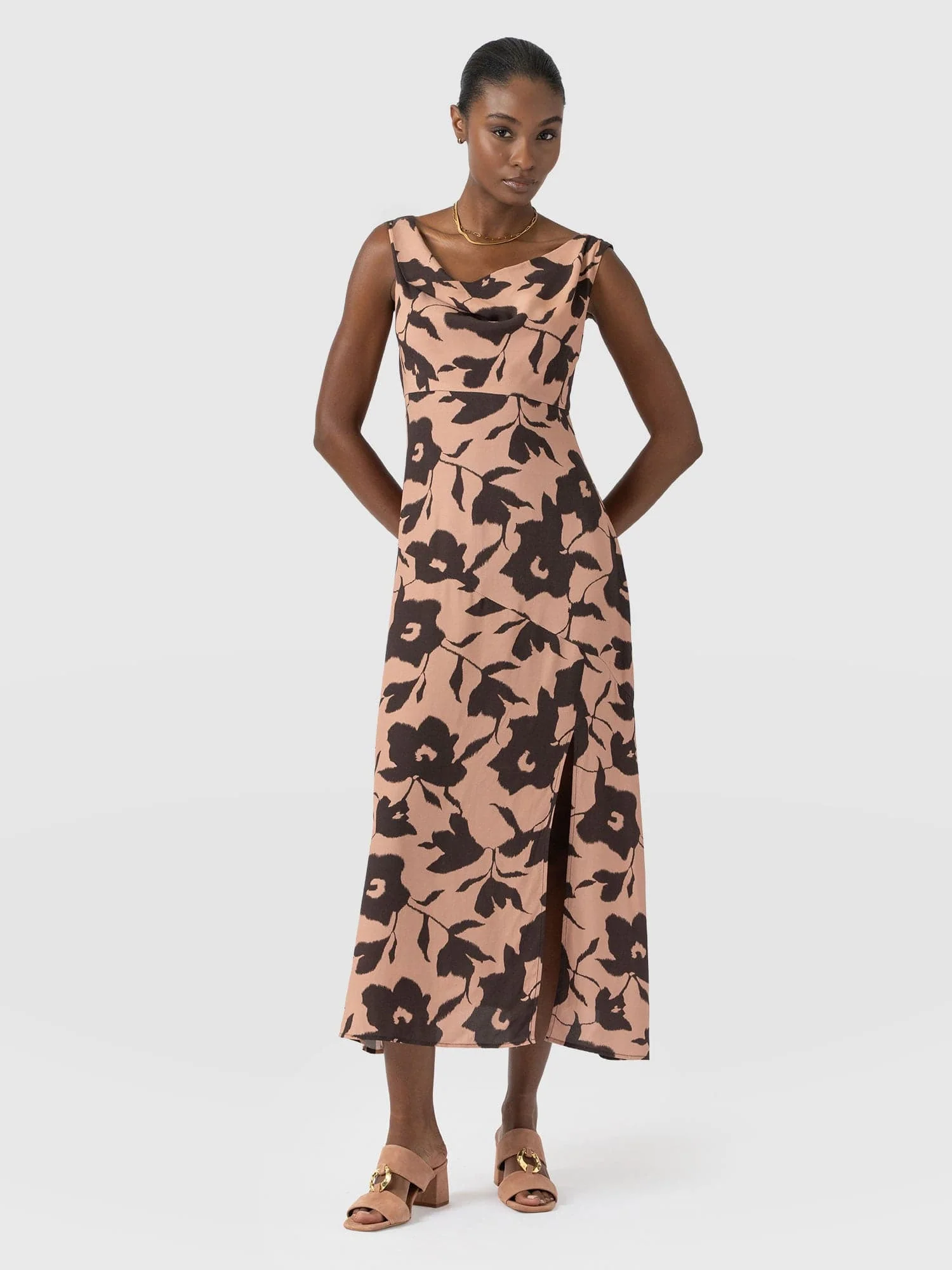 Alexis Dress - Brown Floral - Image 3