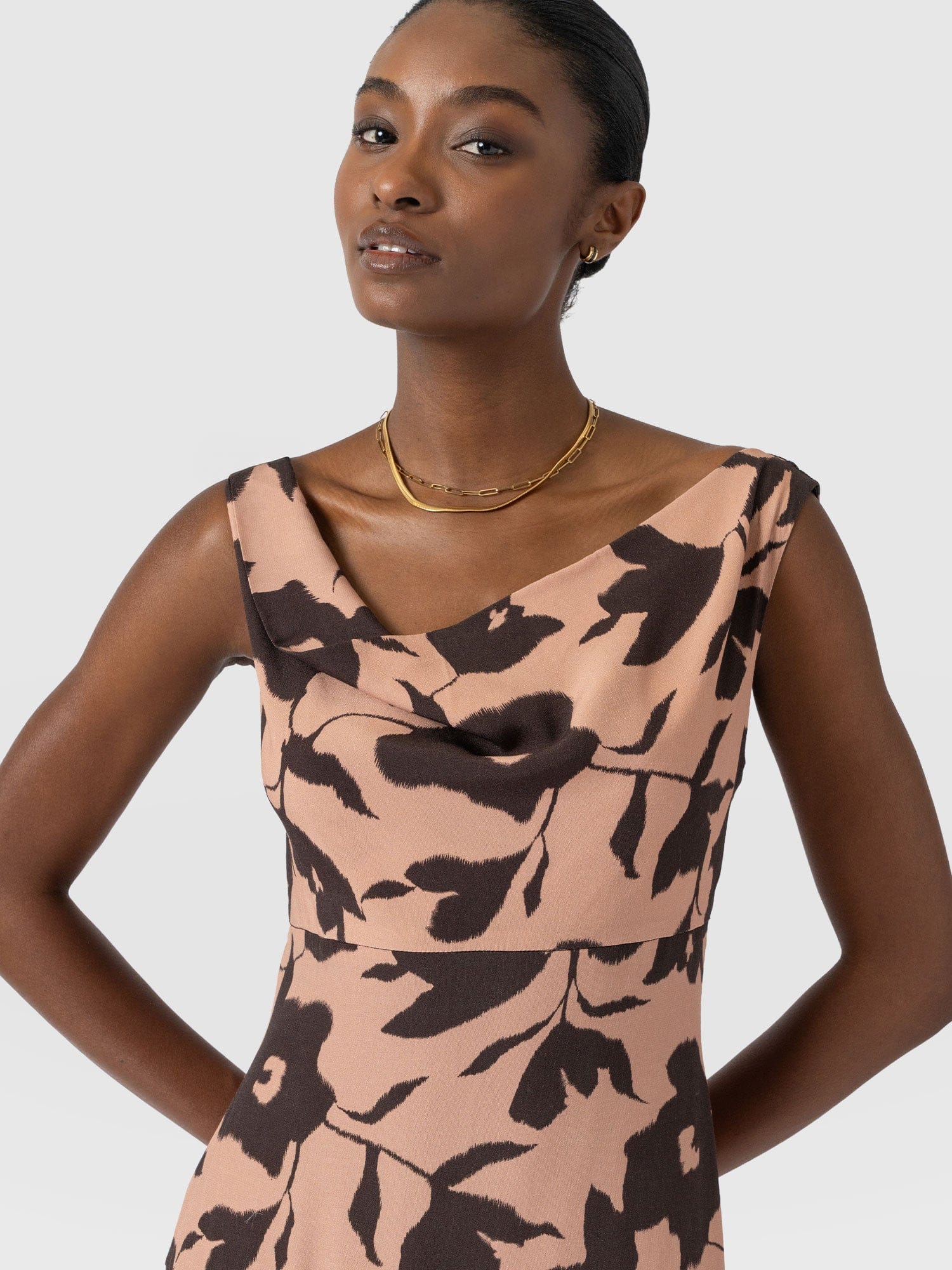 Alexis Dress - Brown Floral - Image 4