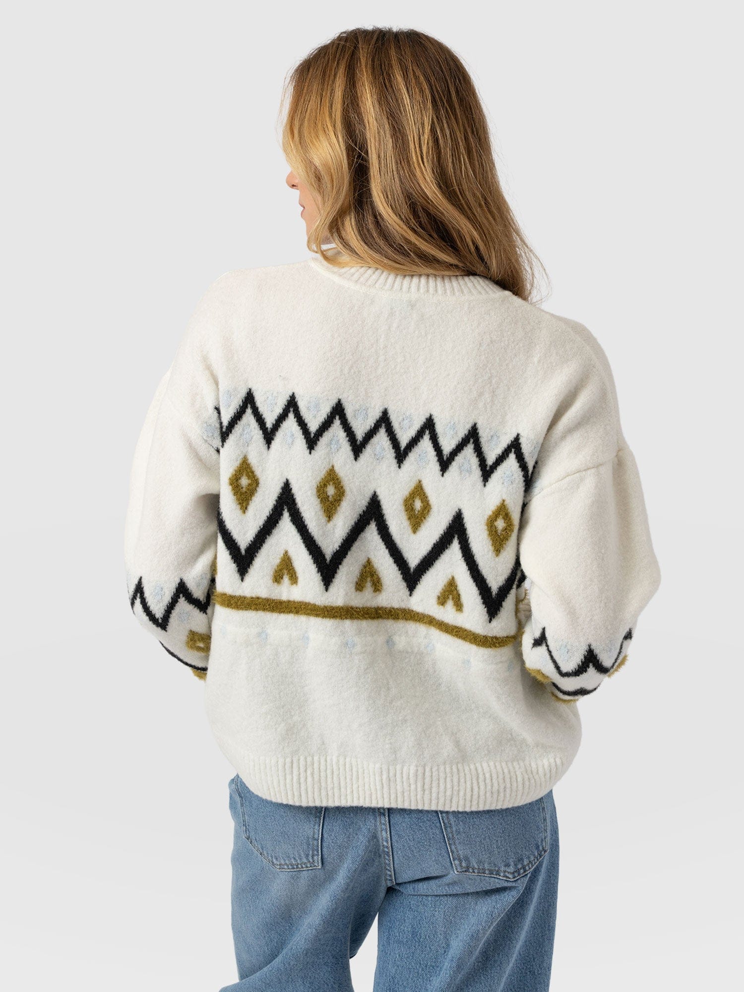 Allana Fairisle Jumper - White - Image 6