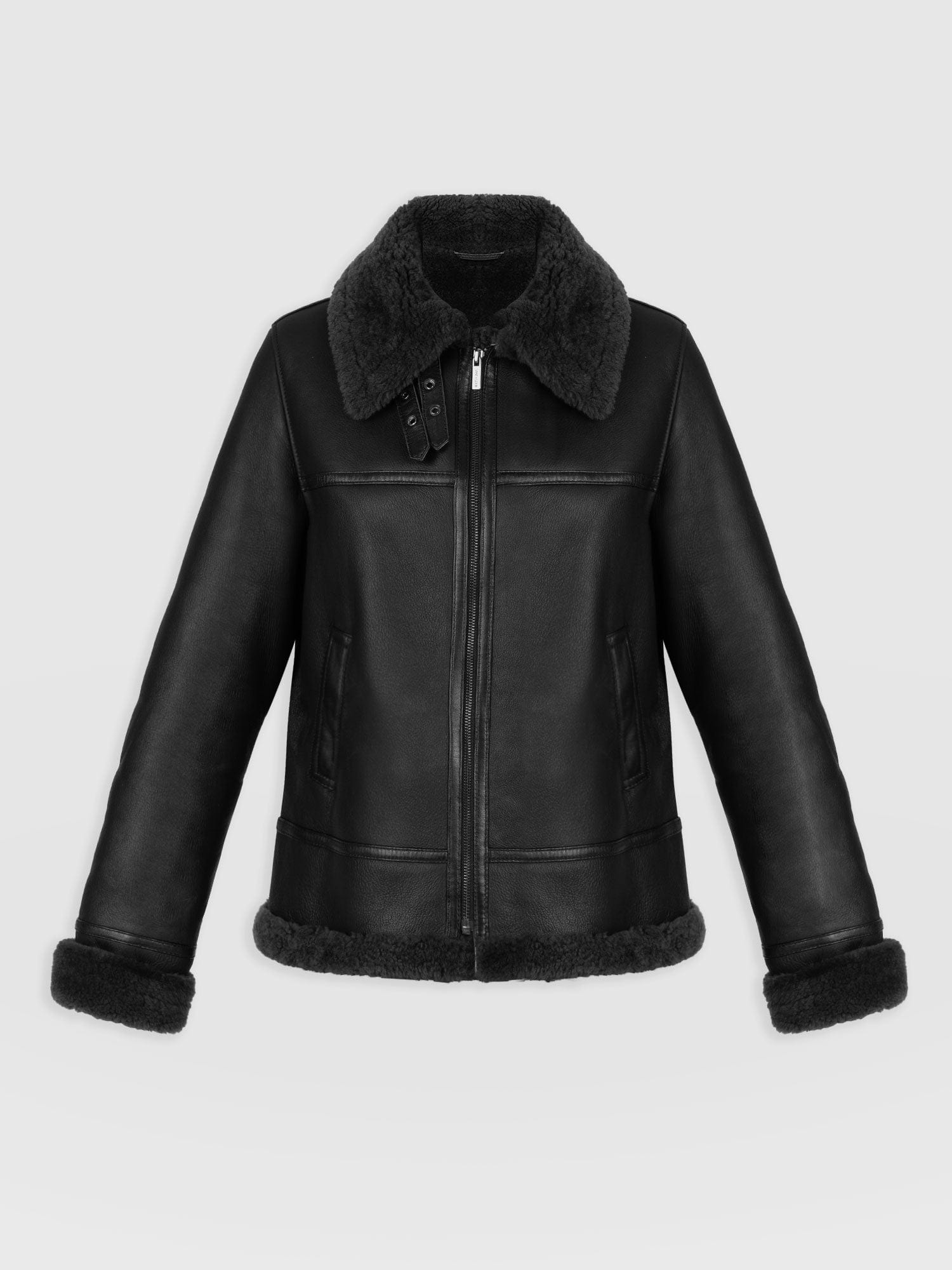 Amelia Aviator Jacket - Black - Image 7