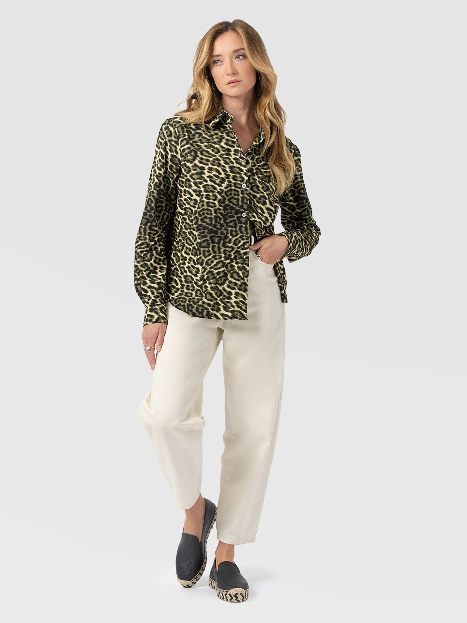 Anneliese Shirt - Green Leopard - Image 2