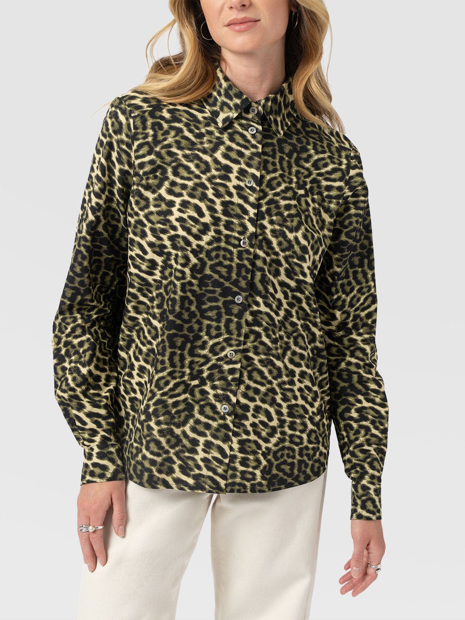 Anneliese Shirt - Green Leopard - Image 4