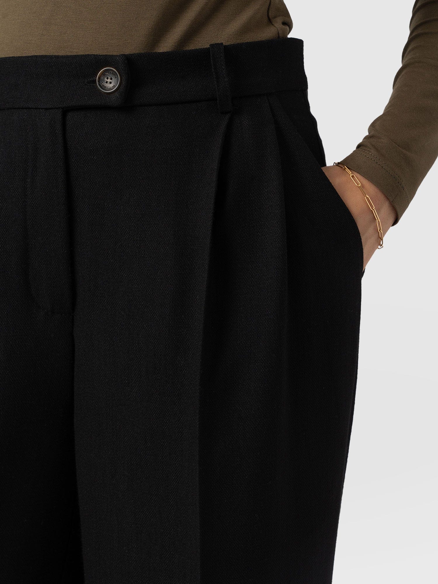 Argent Wide Leg Pant - Black - Image 3