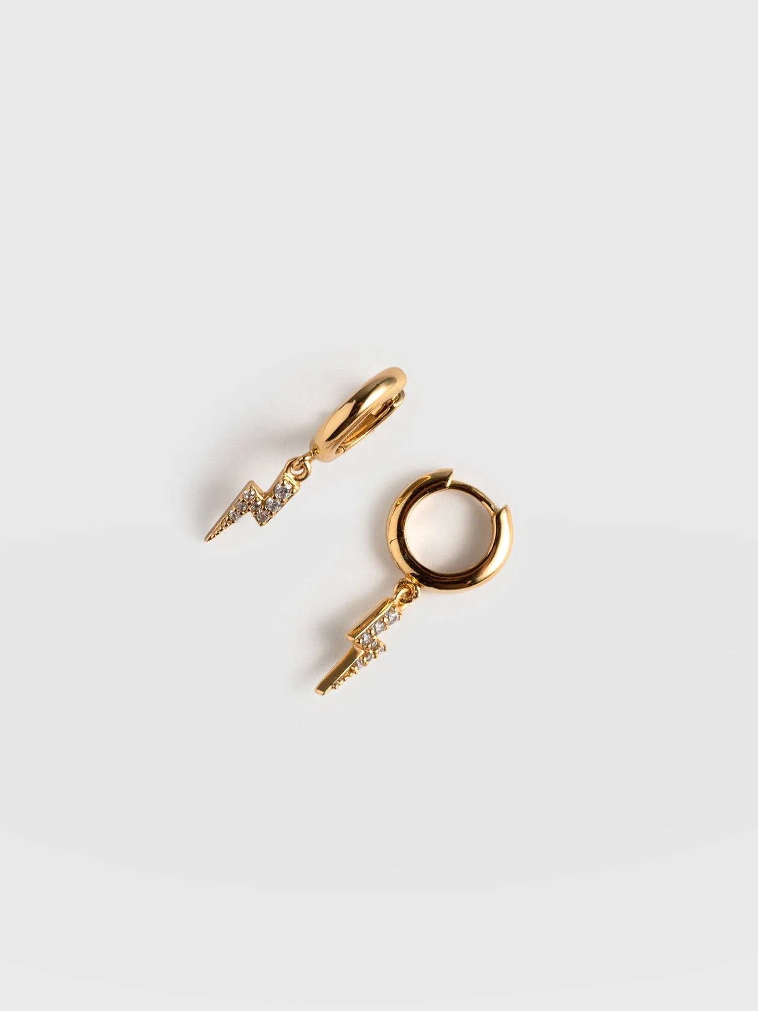 Astral Lightning Charm Drop Earrings - Gold - Image 6
