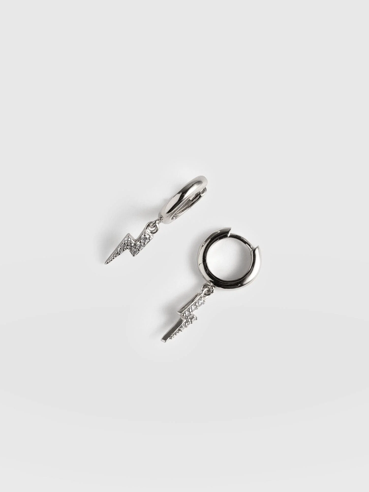 Astral Lightning Charm Drop Earrings - Silver - Image 6