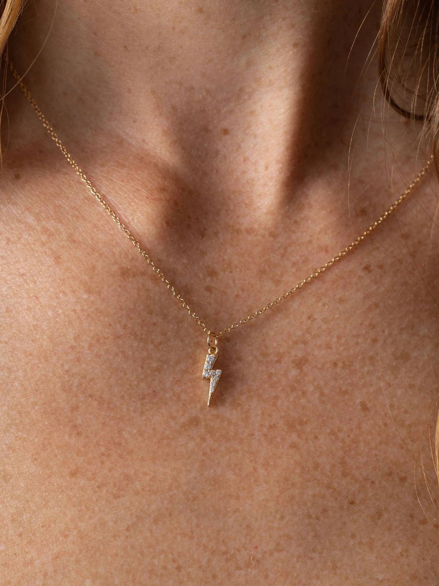 Astral Lightning Charm Necklace - Gold - Image 4