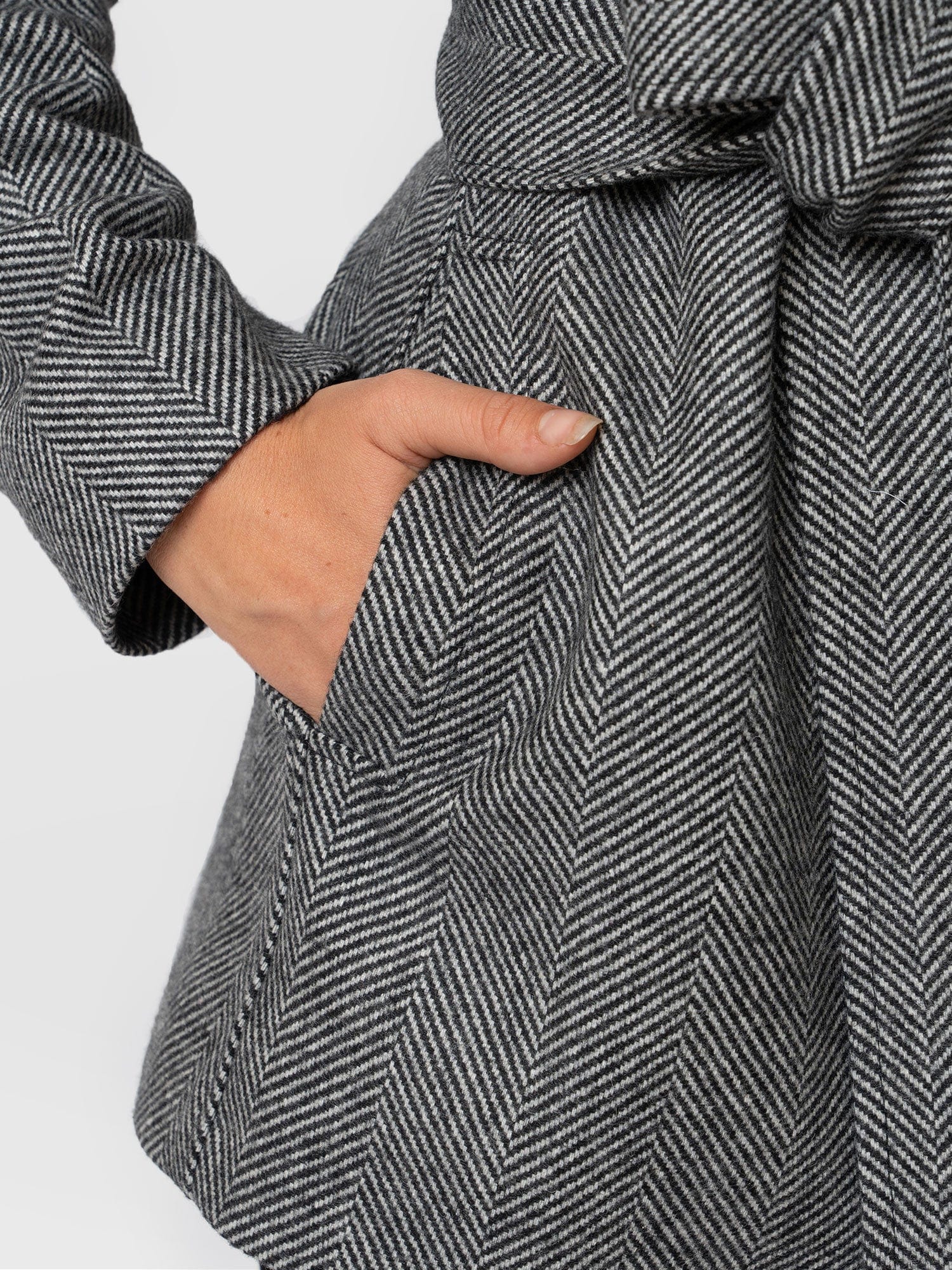 Audrey Wrap Coat - Chevron - Image 6