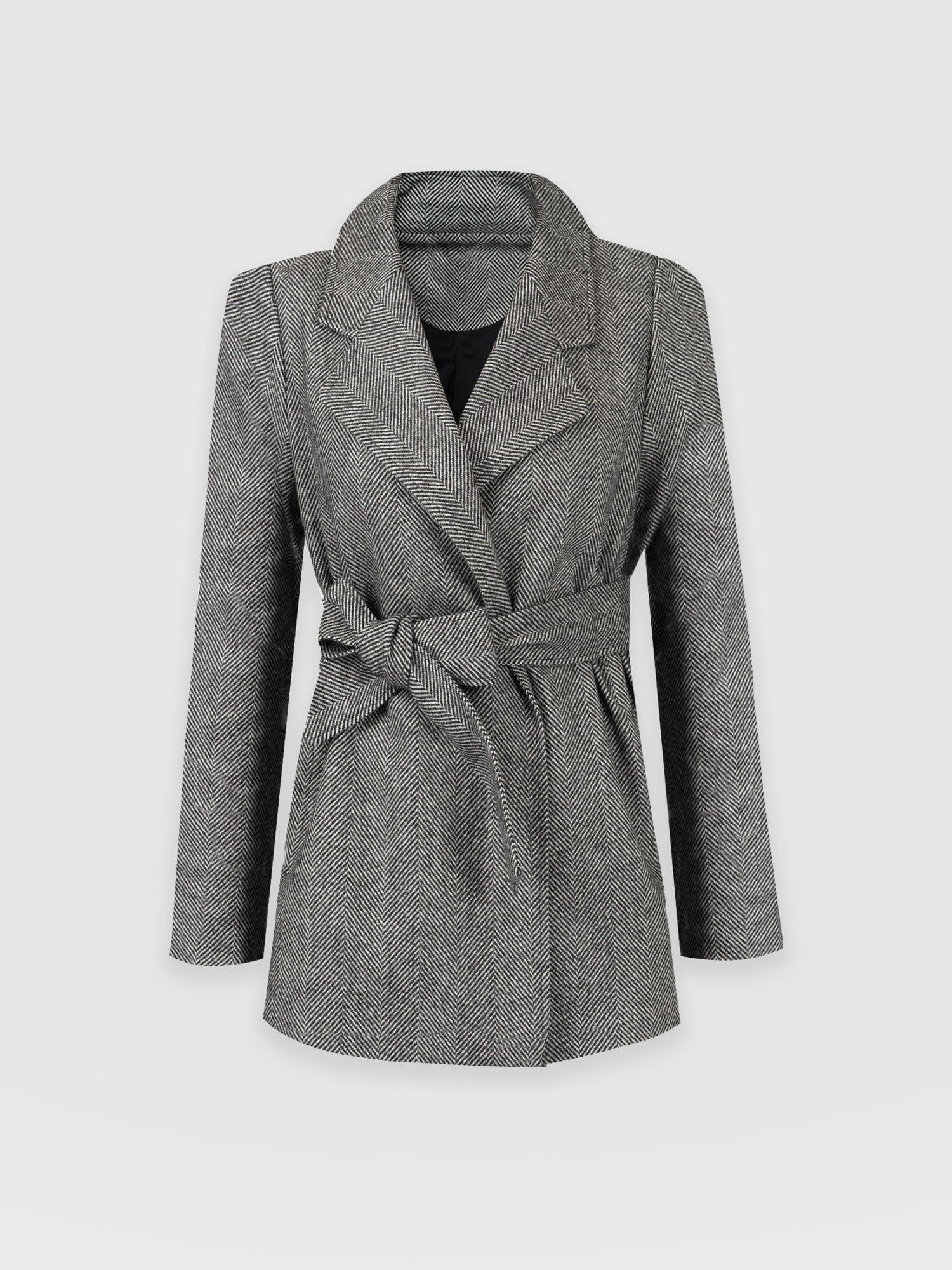 Audrey Wrap Coat - Chevron - Image 7