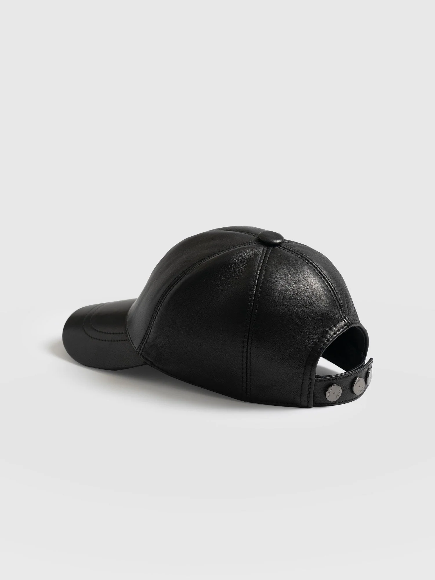 Avalon Leather Baseball Cap - Black - Image 4