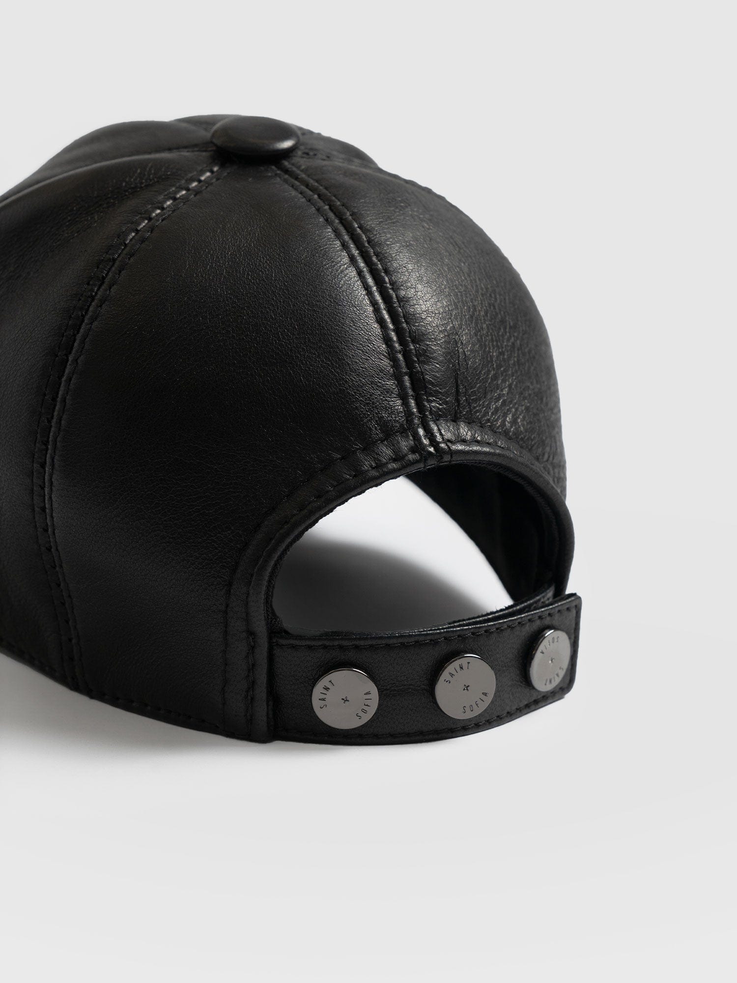 Avalon Leather Baseball Cap - Black - Image 5