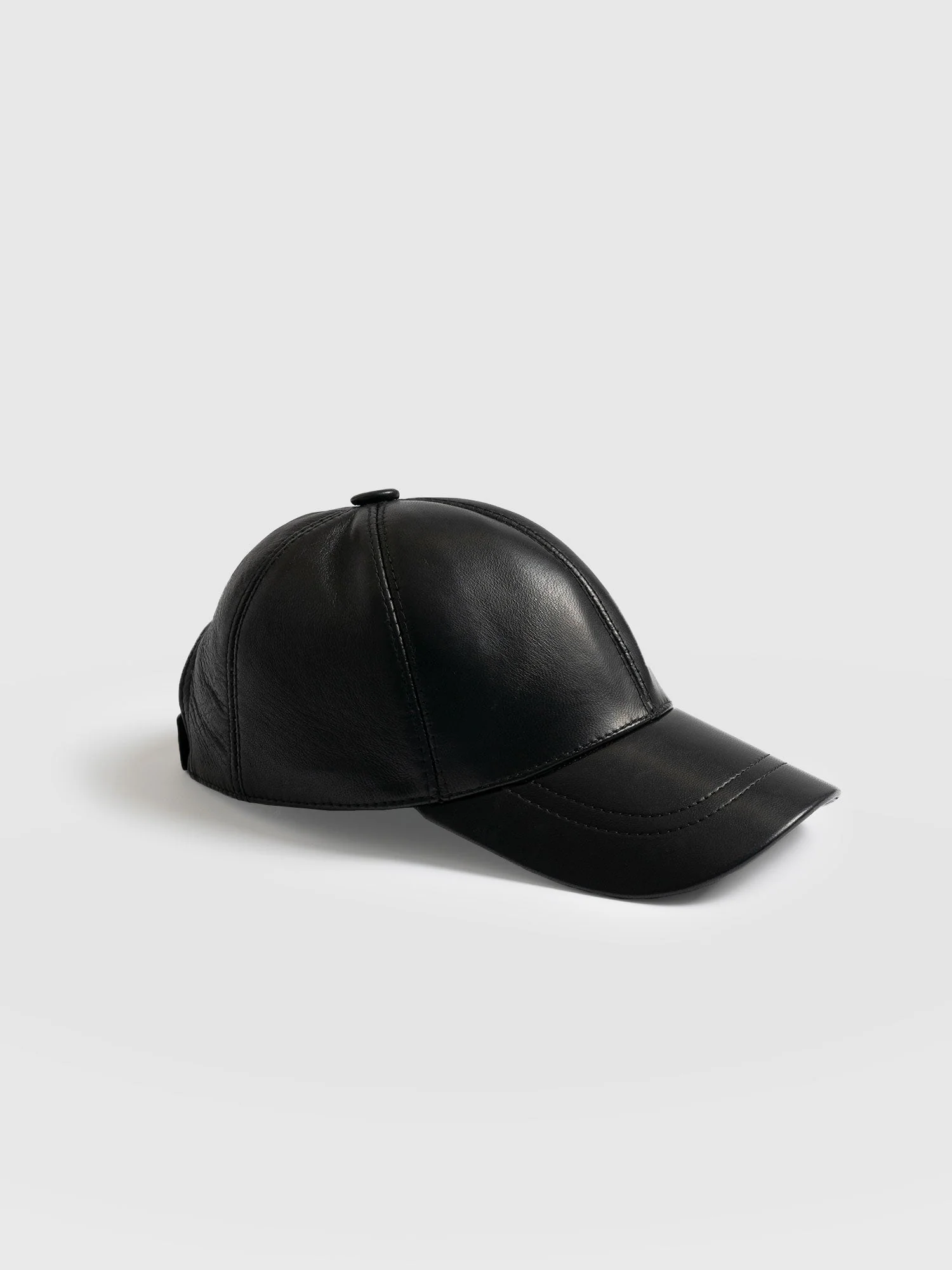 Avalon Leather Baseball Cap - Black - Image 7