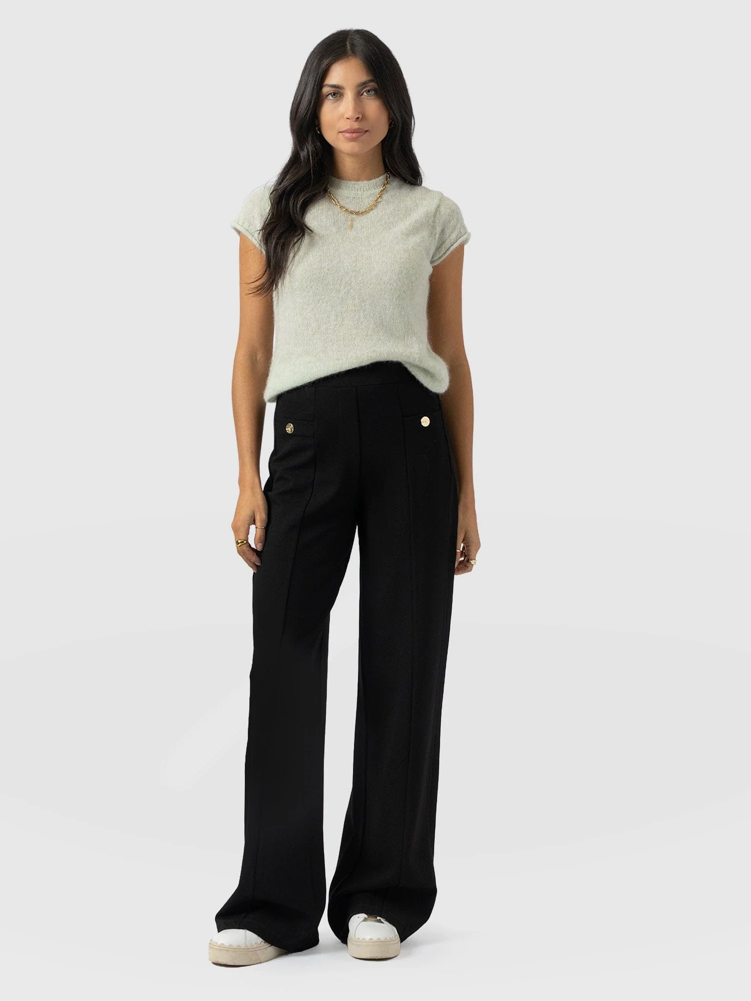 Averie Wide Leg Pant - Black - Image 2