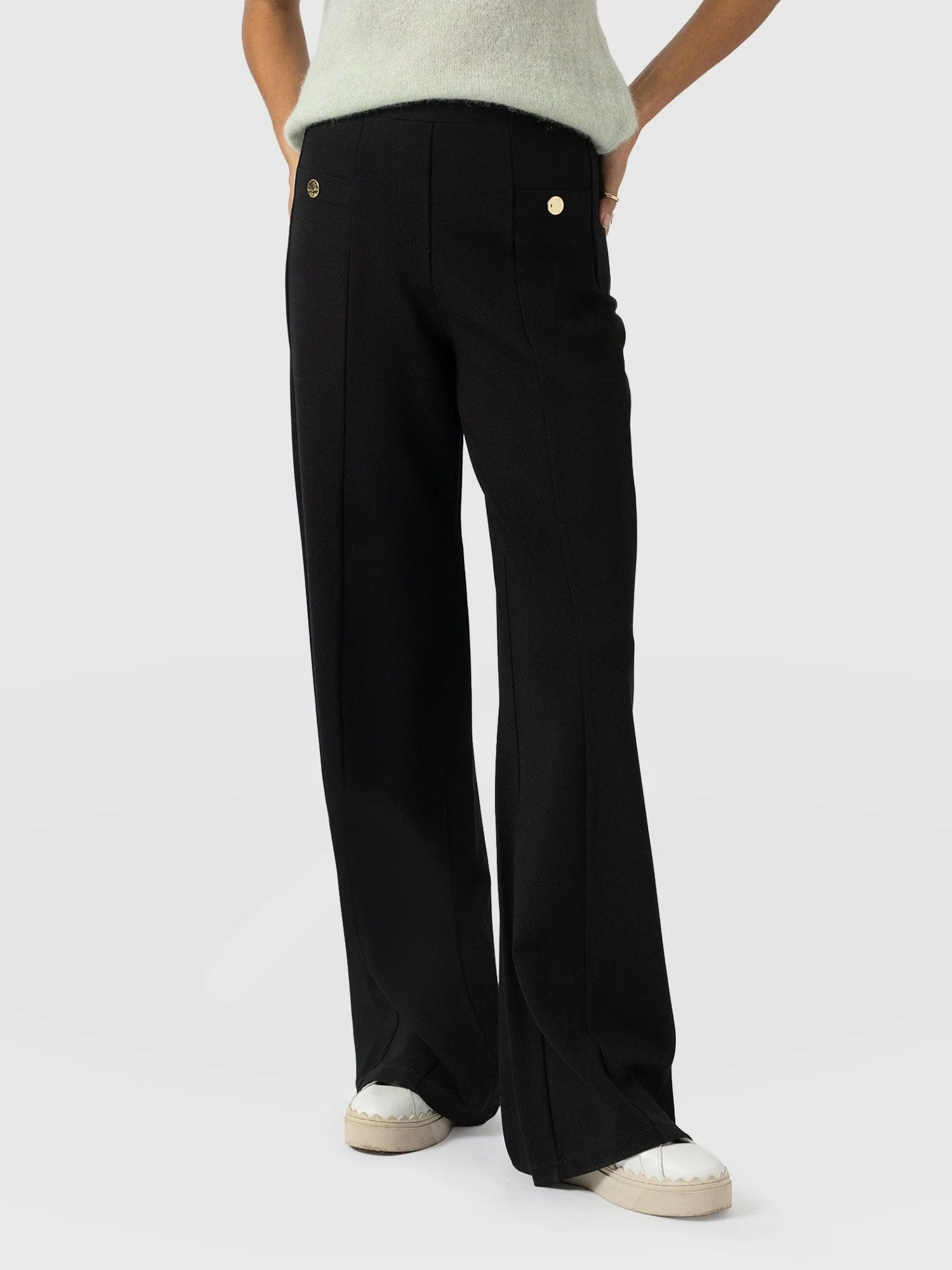 Averie Wide Leg Pant - Black - Image 3