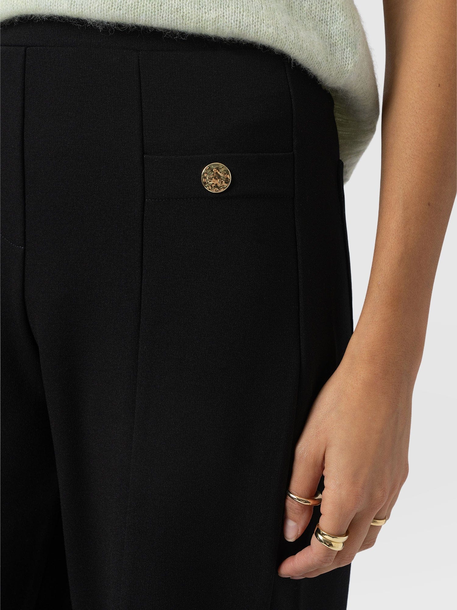 Averie Wide Leg Pant - Black - Image 5