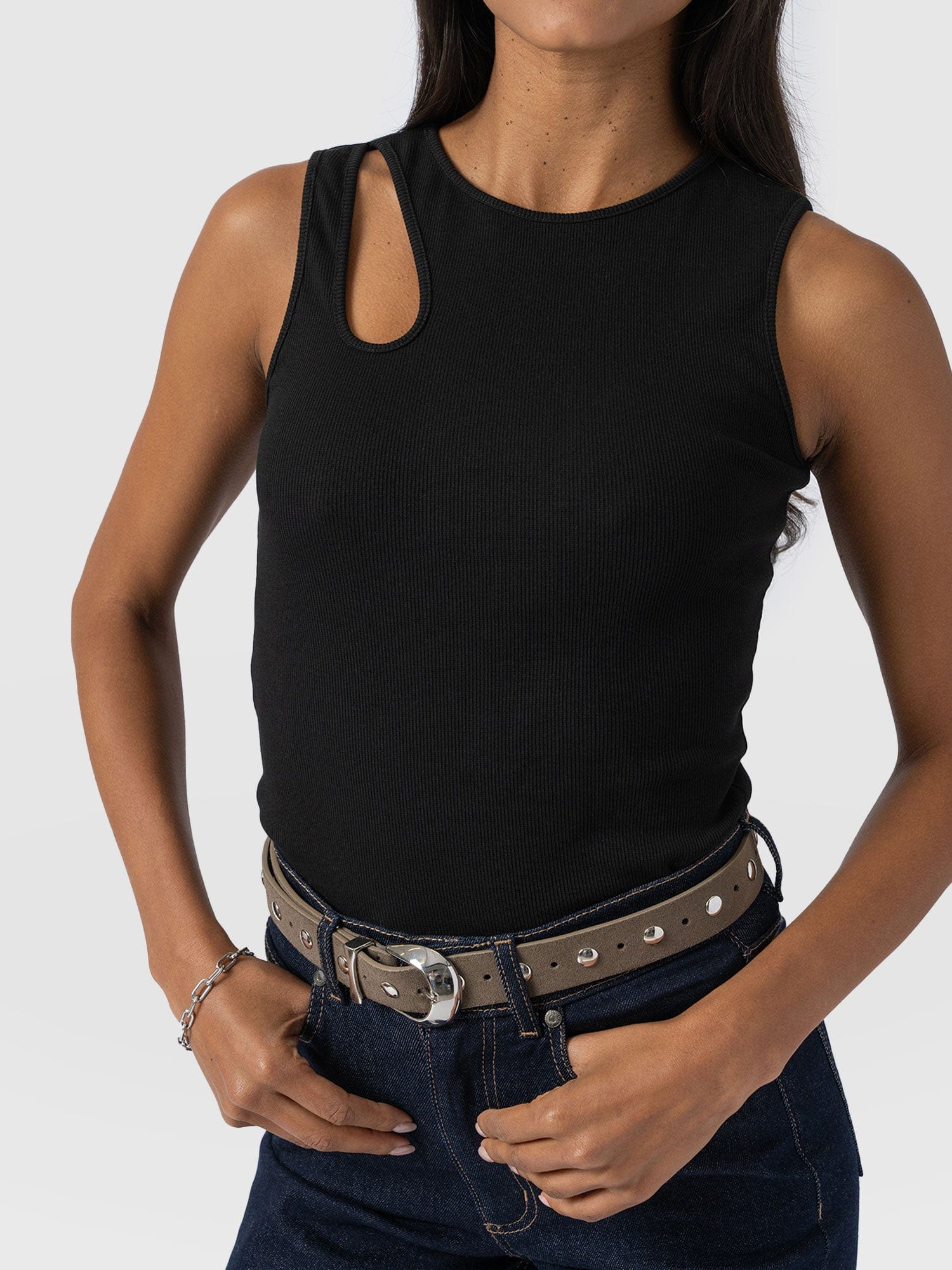 Axel Cut Out Vest - Black - Image 3
