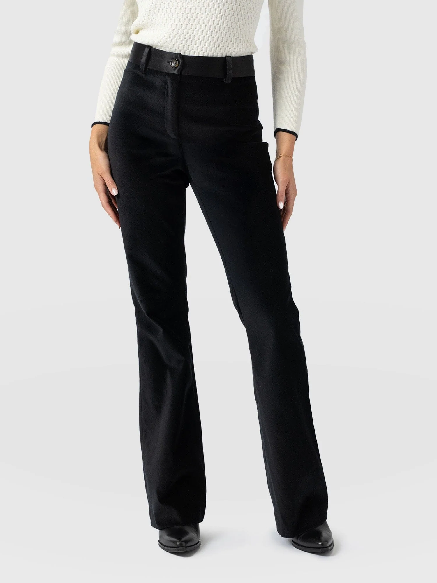 Axel Flared Pant - Black Velvet - Image 2