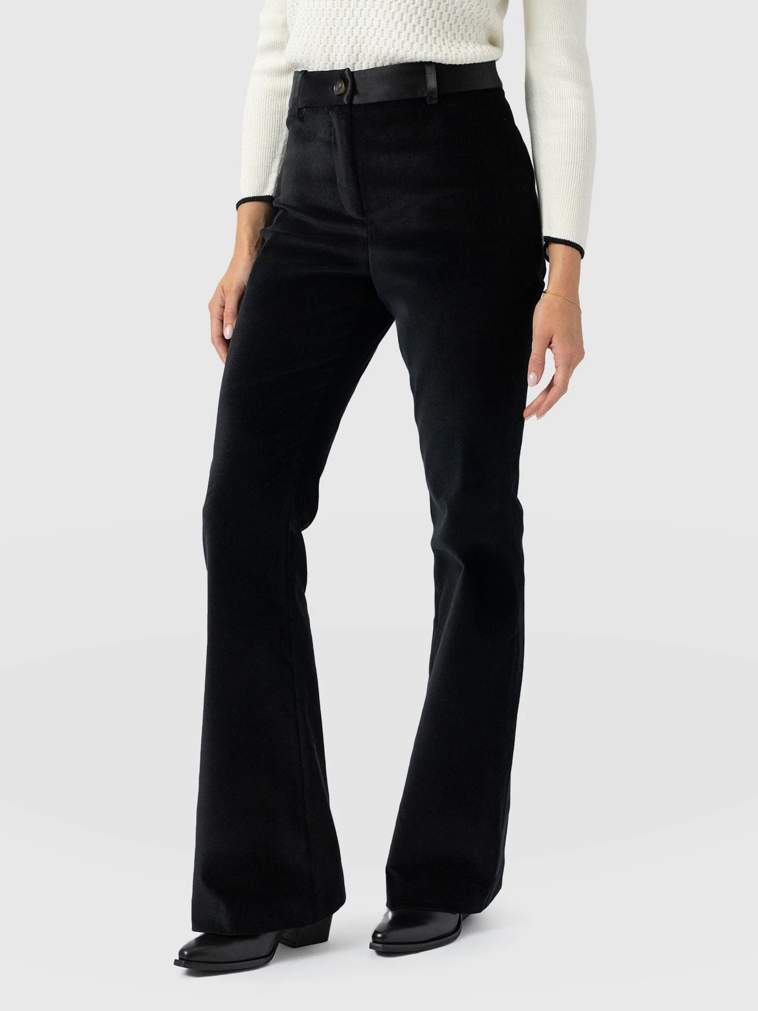 Axel Flared Pant - Black Velvet - Image 4