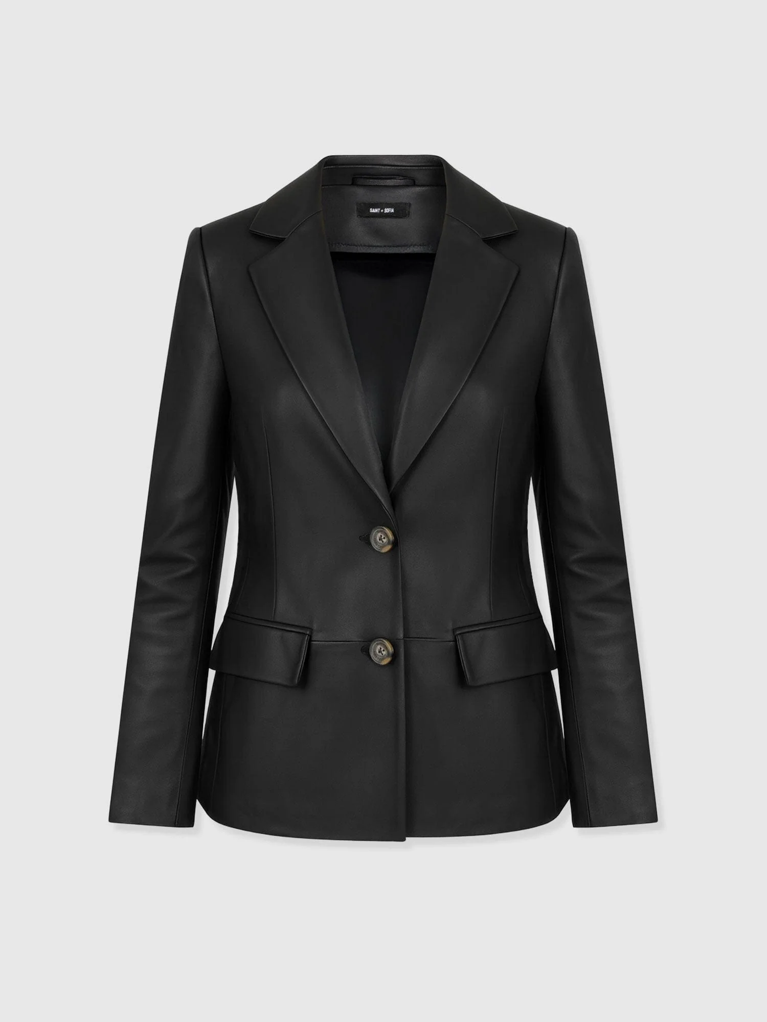 Axel Single Breasted Blazer - Black Leather - Image 7