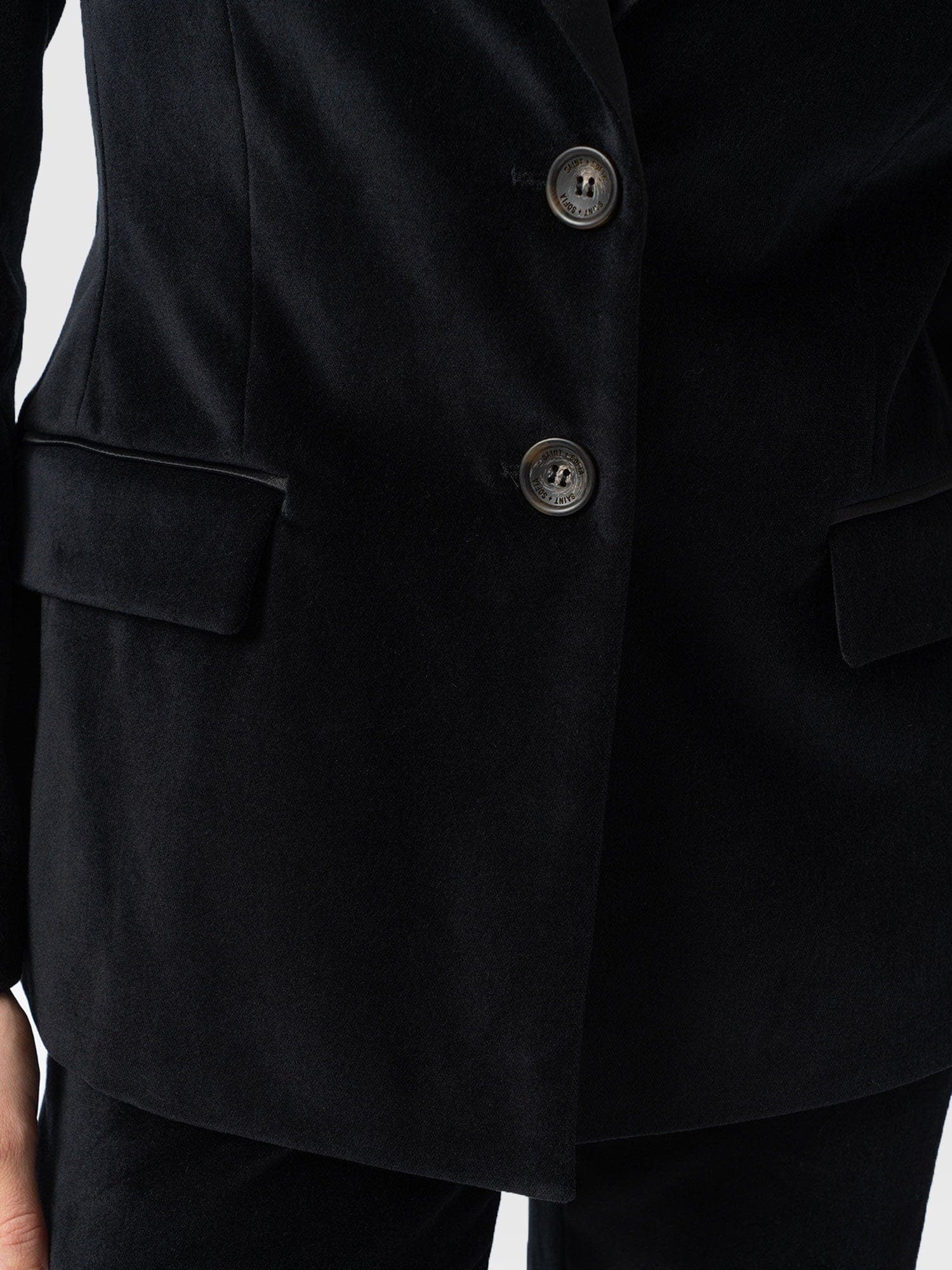 Axel Single Breasted Blazer - Black Velvet - Image 5