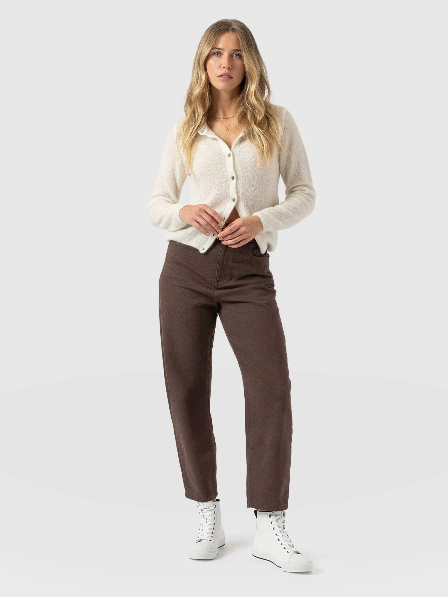 Barrel Leg Jean - Brown - Image 2