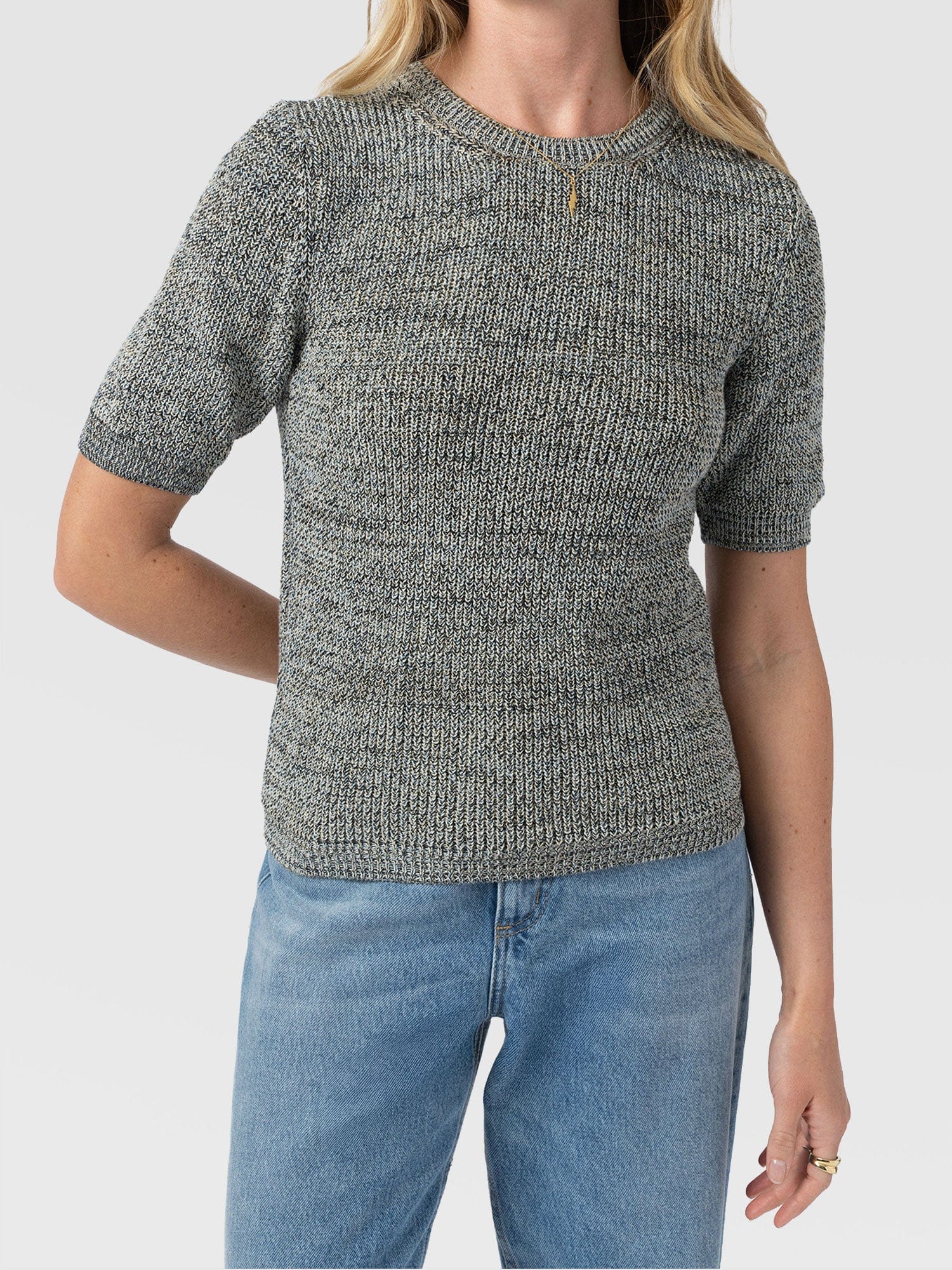 Blair Knit Tee - Black/Blue/Yellow - Image 4