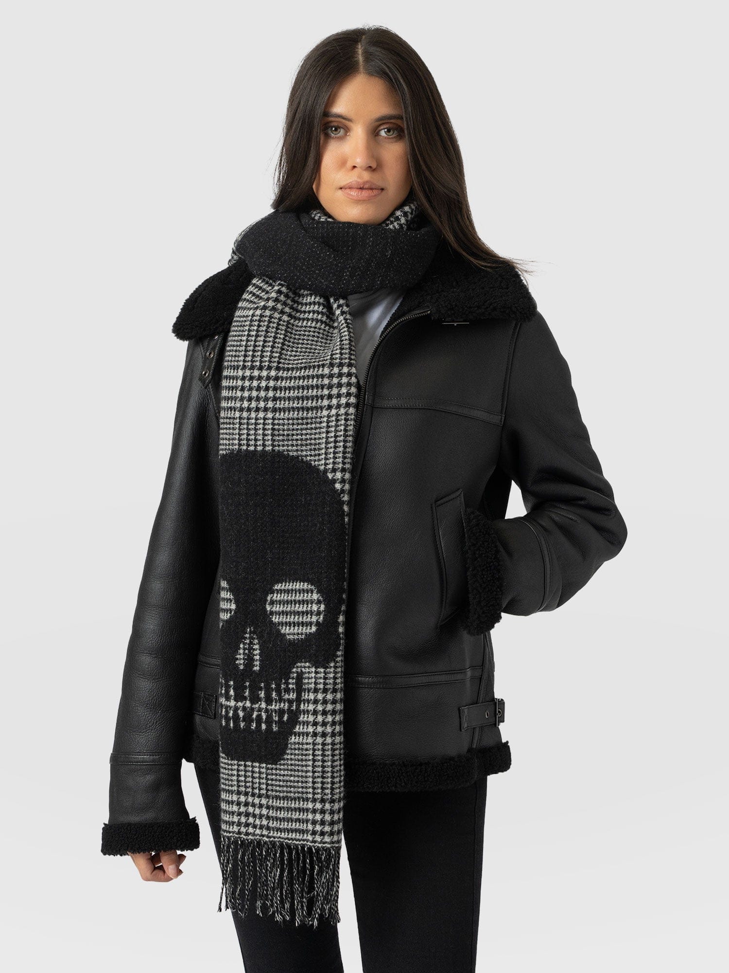 Blake Skull Scarf - Black - Image 2