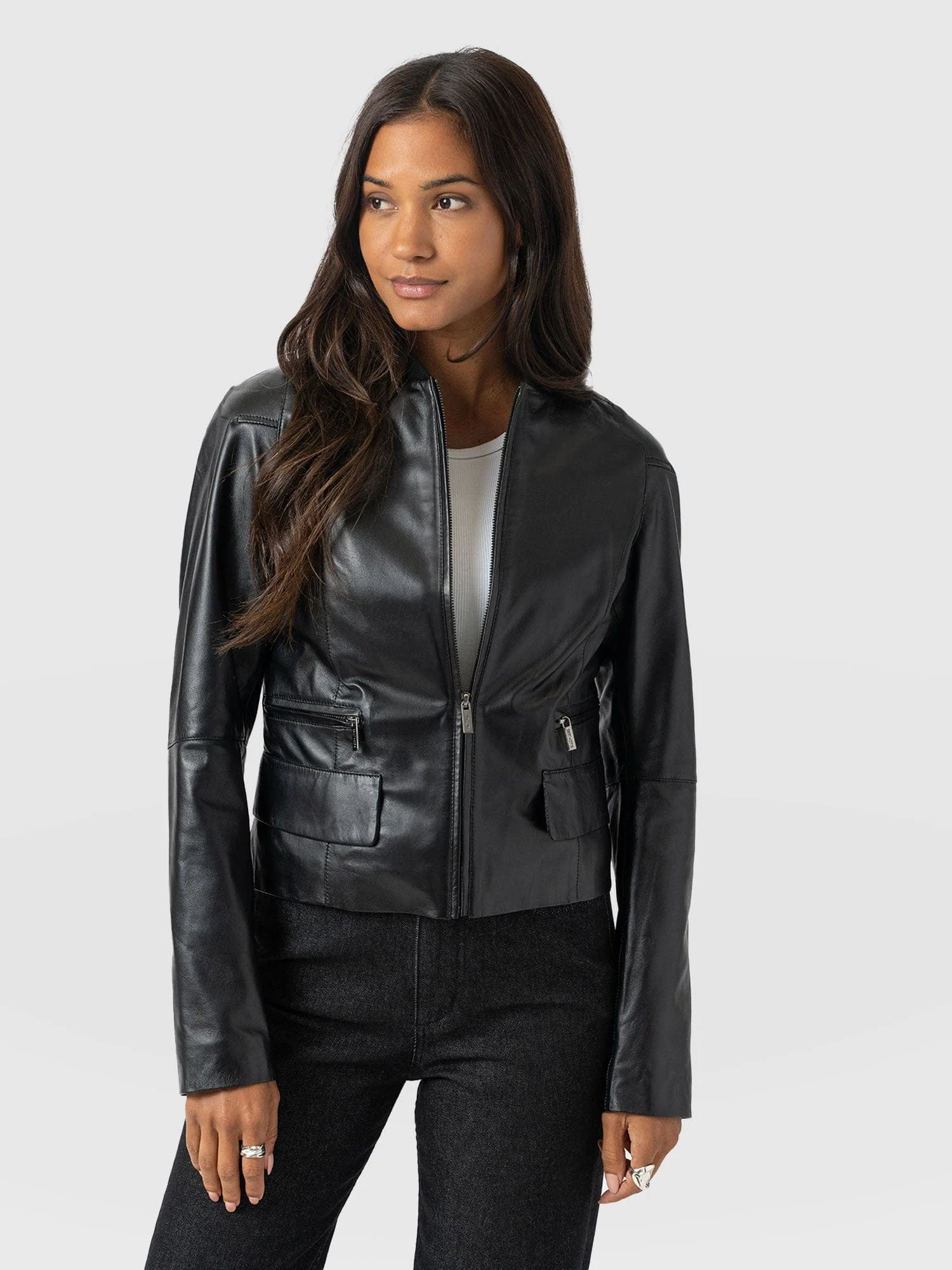 Blane Leather Jacket - Black - Image 2
