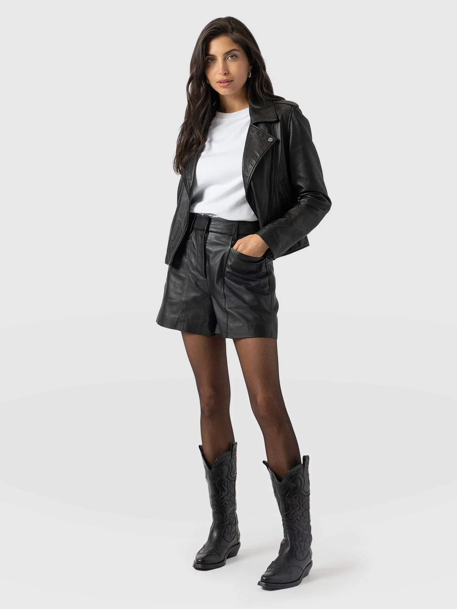 Bonham Leather Short - Black - Image 2