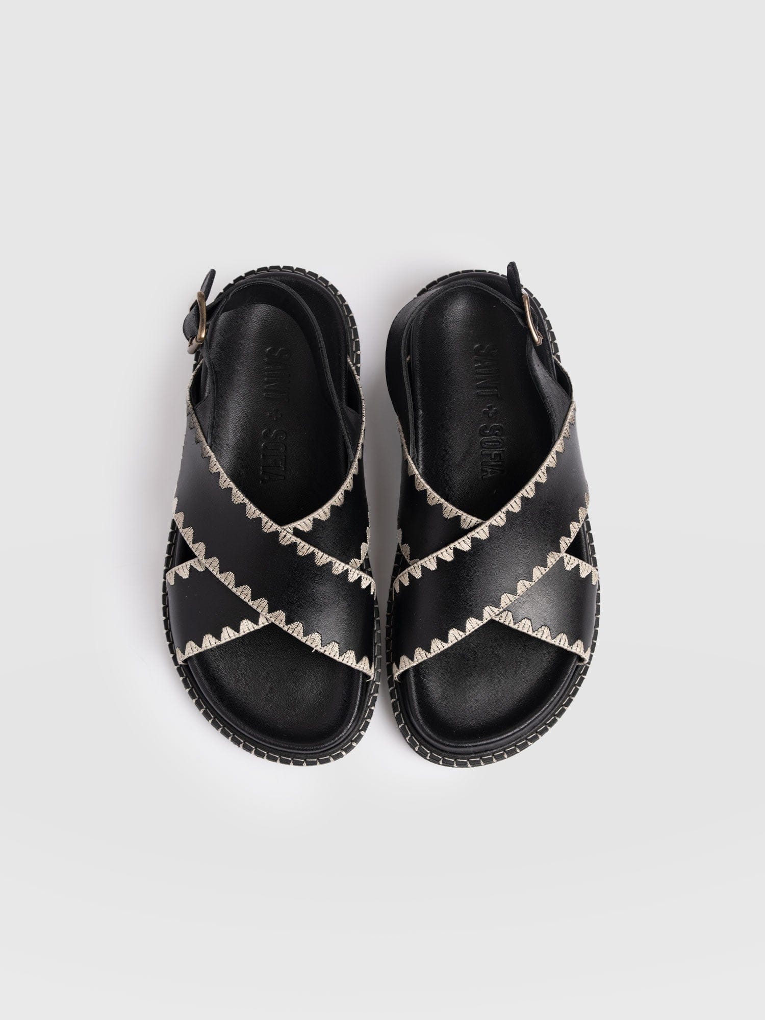 Bonnie Cross Over Sandals - Black - Image 3