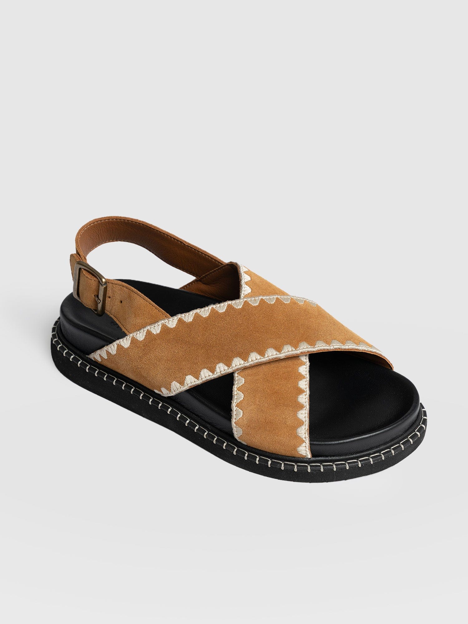 Bonnie Cross Over Sandals - Tan - Image 3