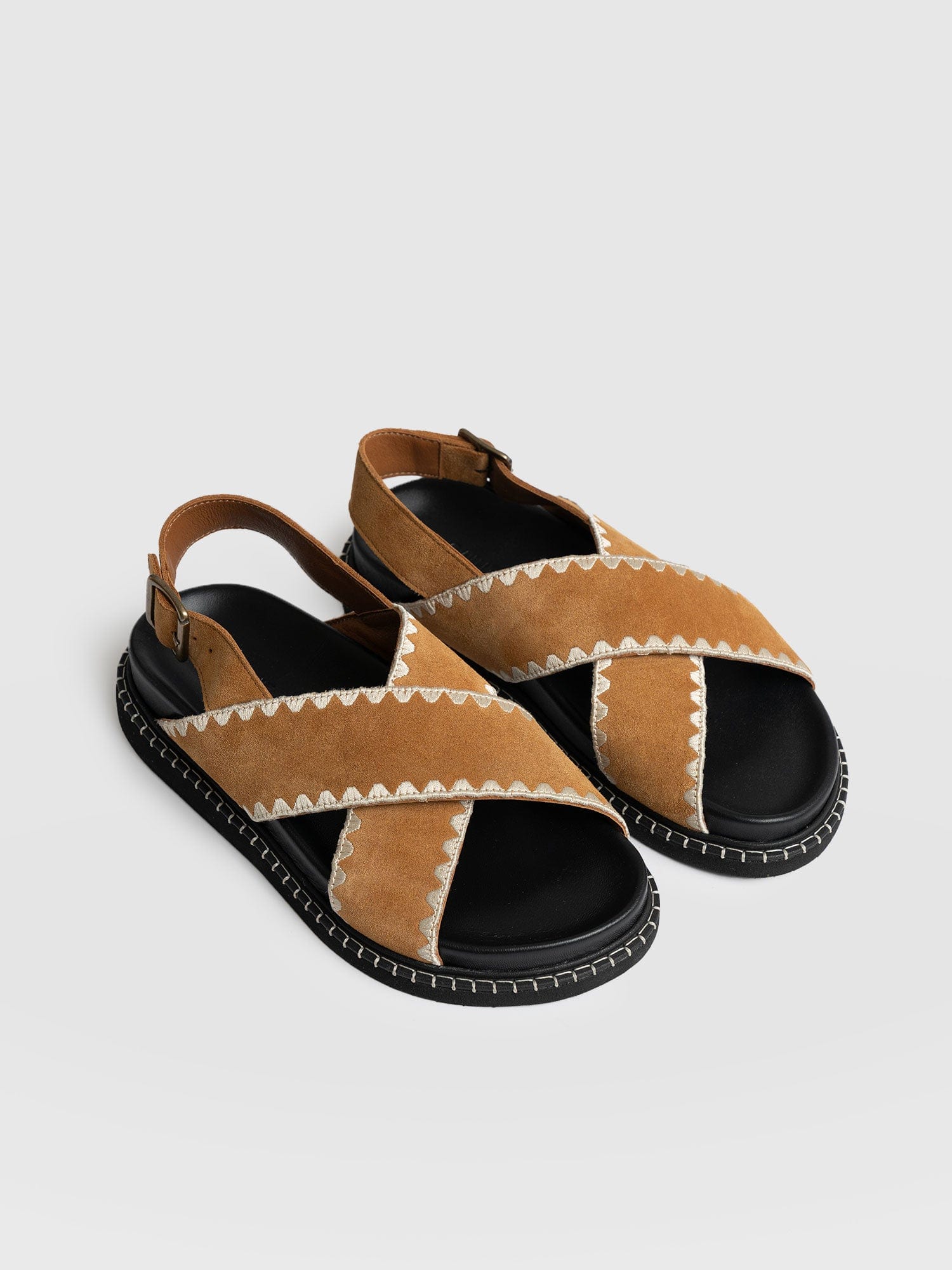 Bonnie Cross Over Sandals - Tan - Image 5