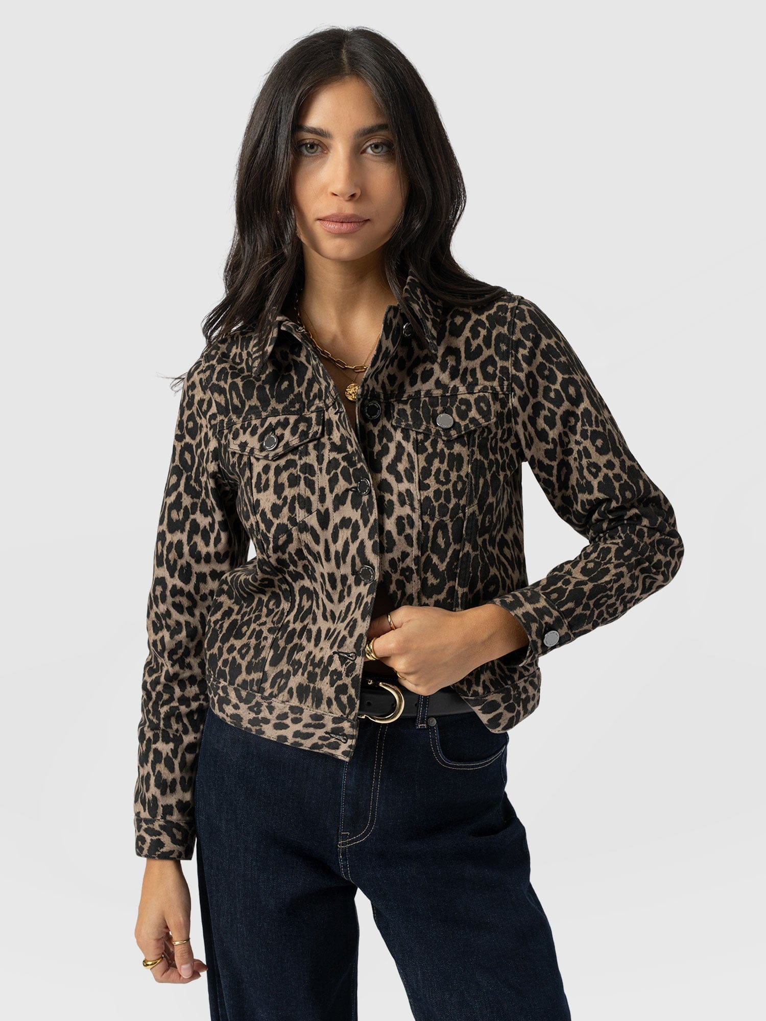 Bowie Denim Jacket - Leopard - Image 2