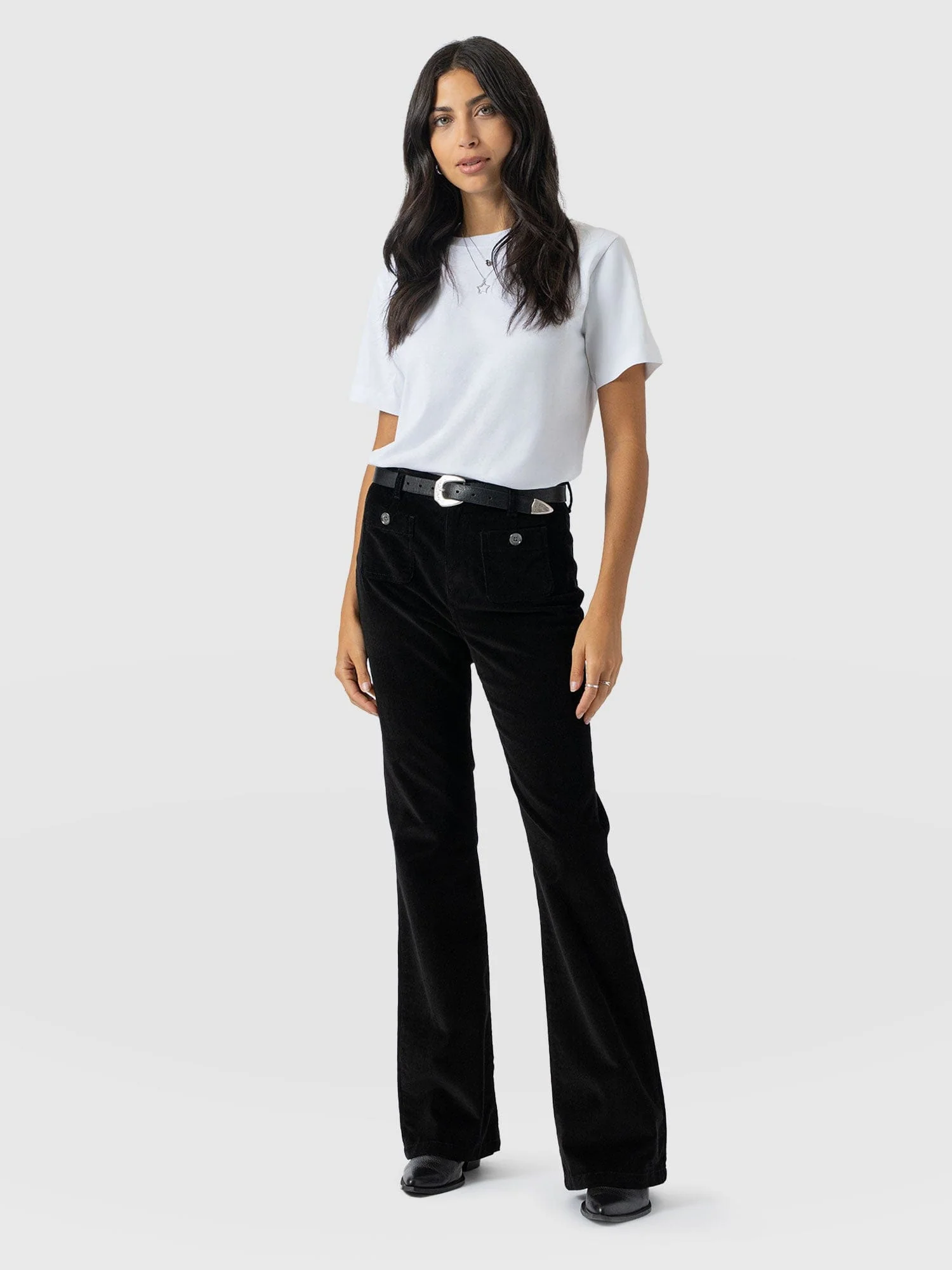 Bowie Flared Pant - Black Cord - Image 2
