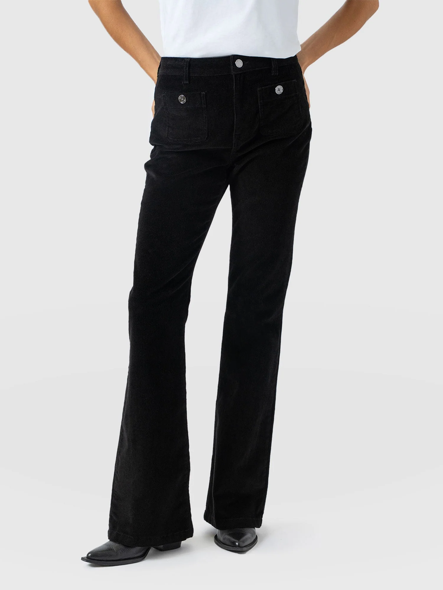 Bowie Flared Pant - Black Cord - Image 3