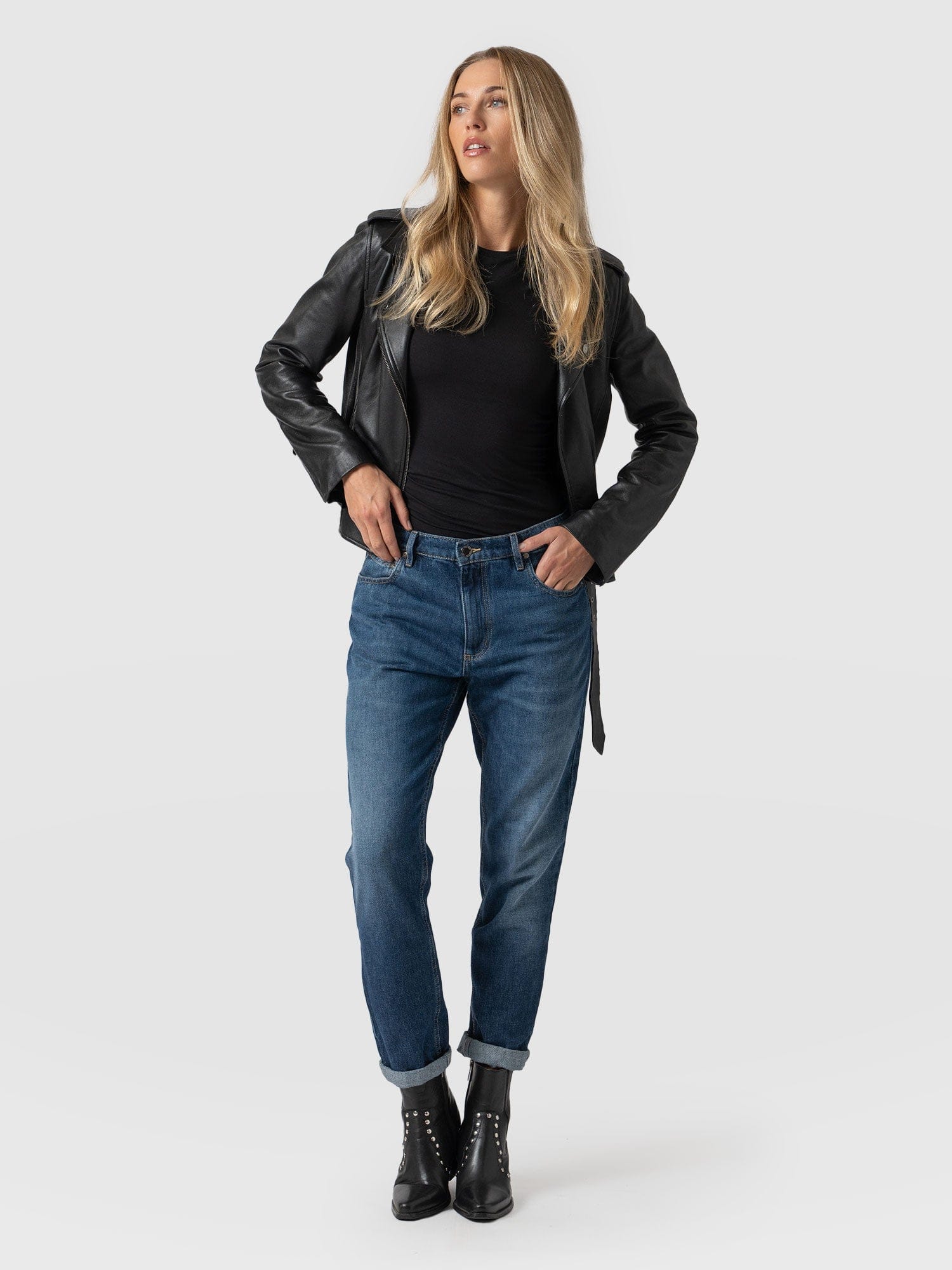 Boyfriend Jeans - Mid Blue - Image 2