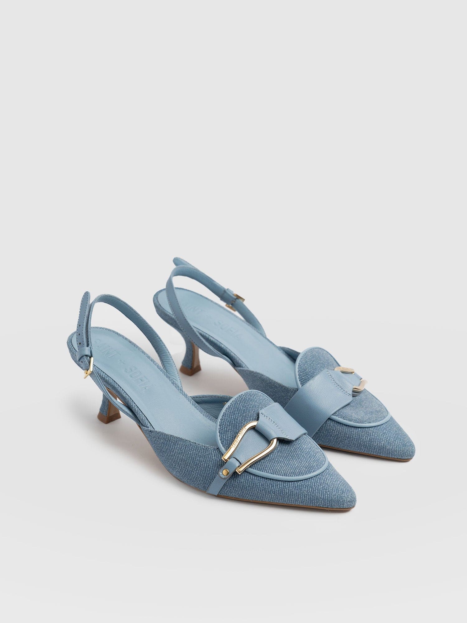 Bridget Sling Back Heels - Blue - Image 3