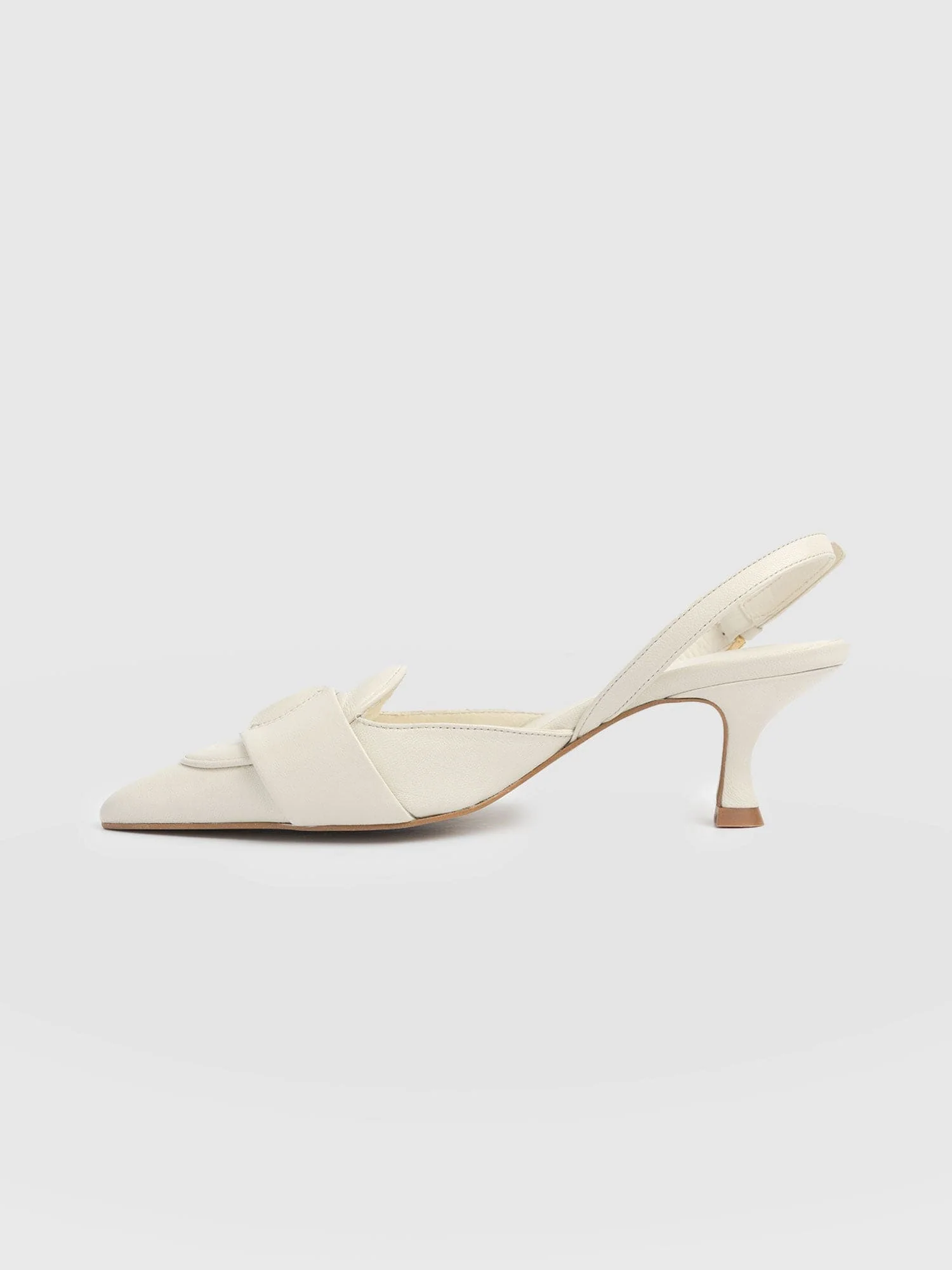 Bridget Sling Back Heels - Cream - Image 2