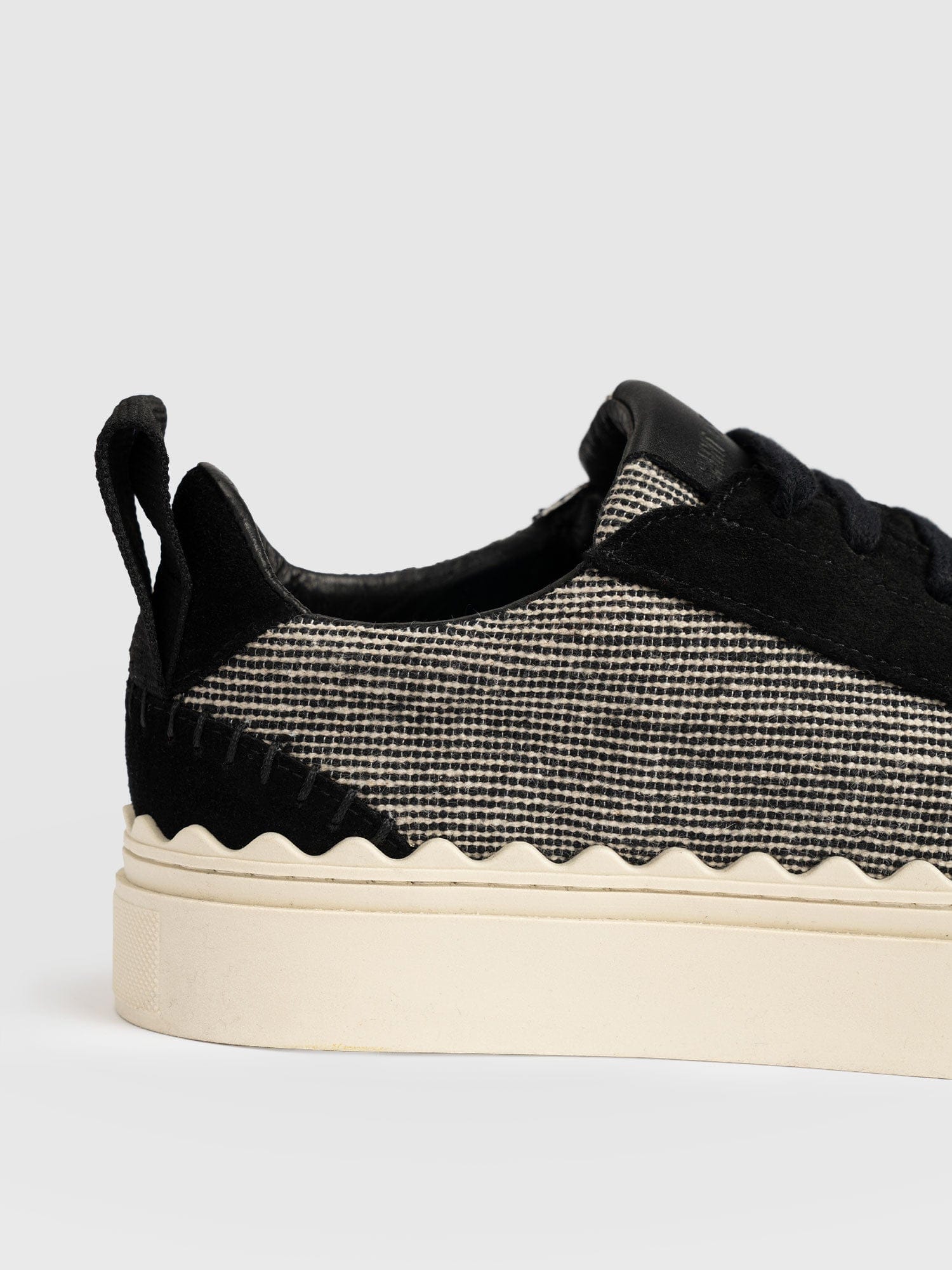 Brook Scallop Trainer - Black Linen - Image 3