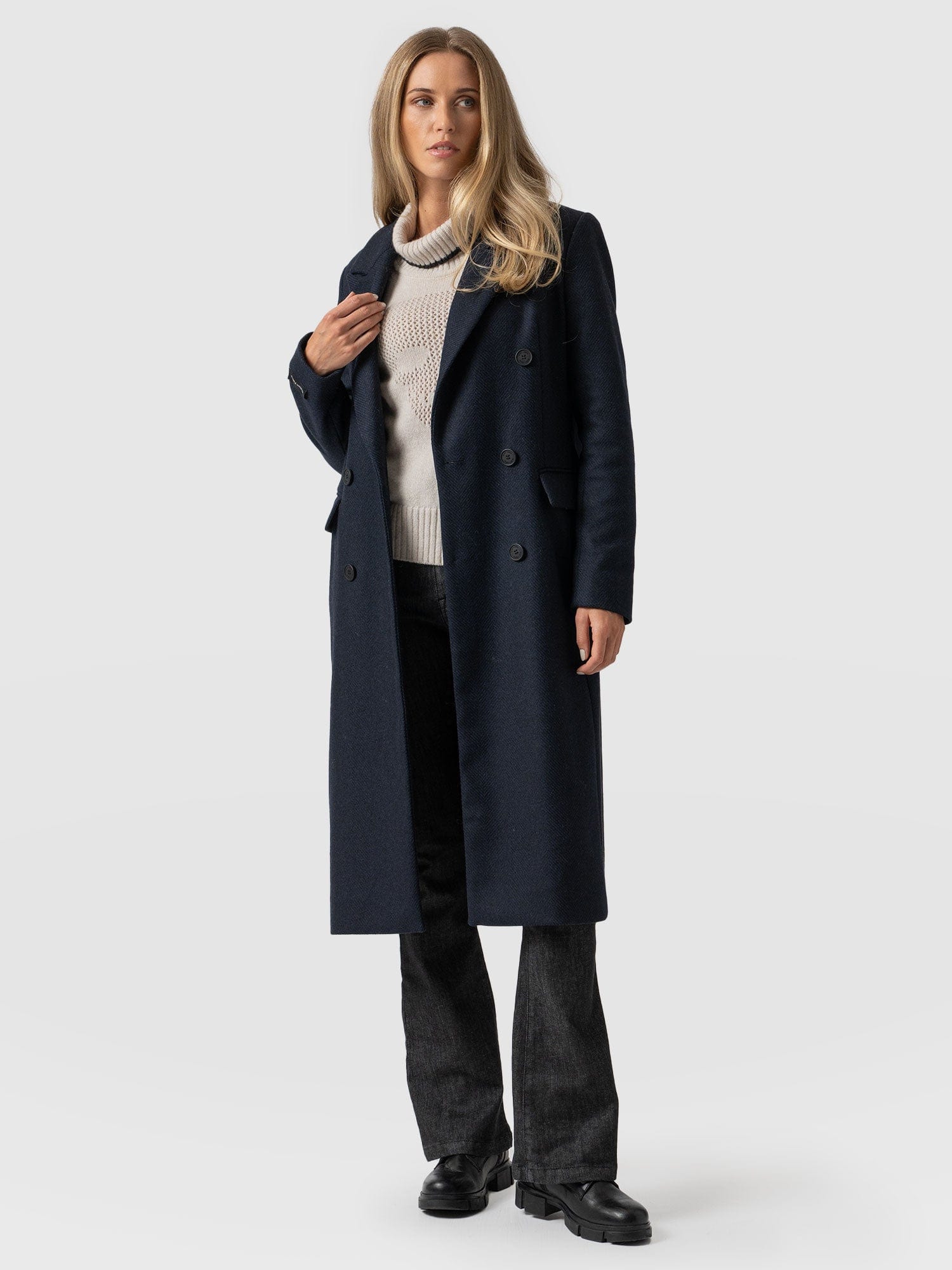 Cambridge Coat - Navy Chevron - Image 2