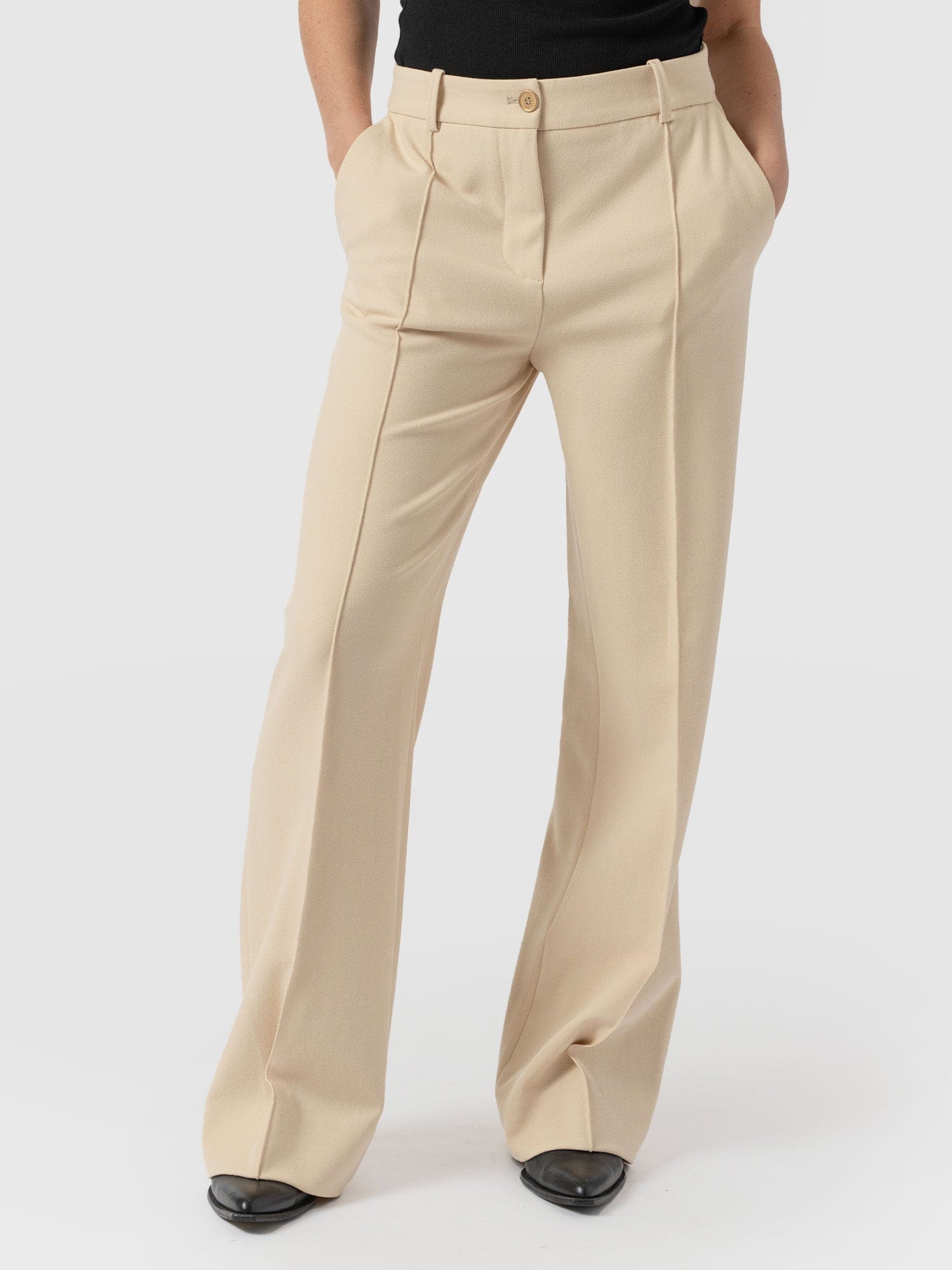 Cambridge Tailored Wide Leg Pant - Beige - Image 2
