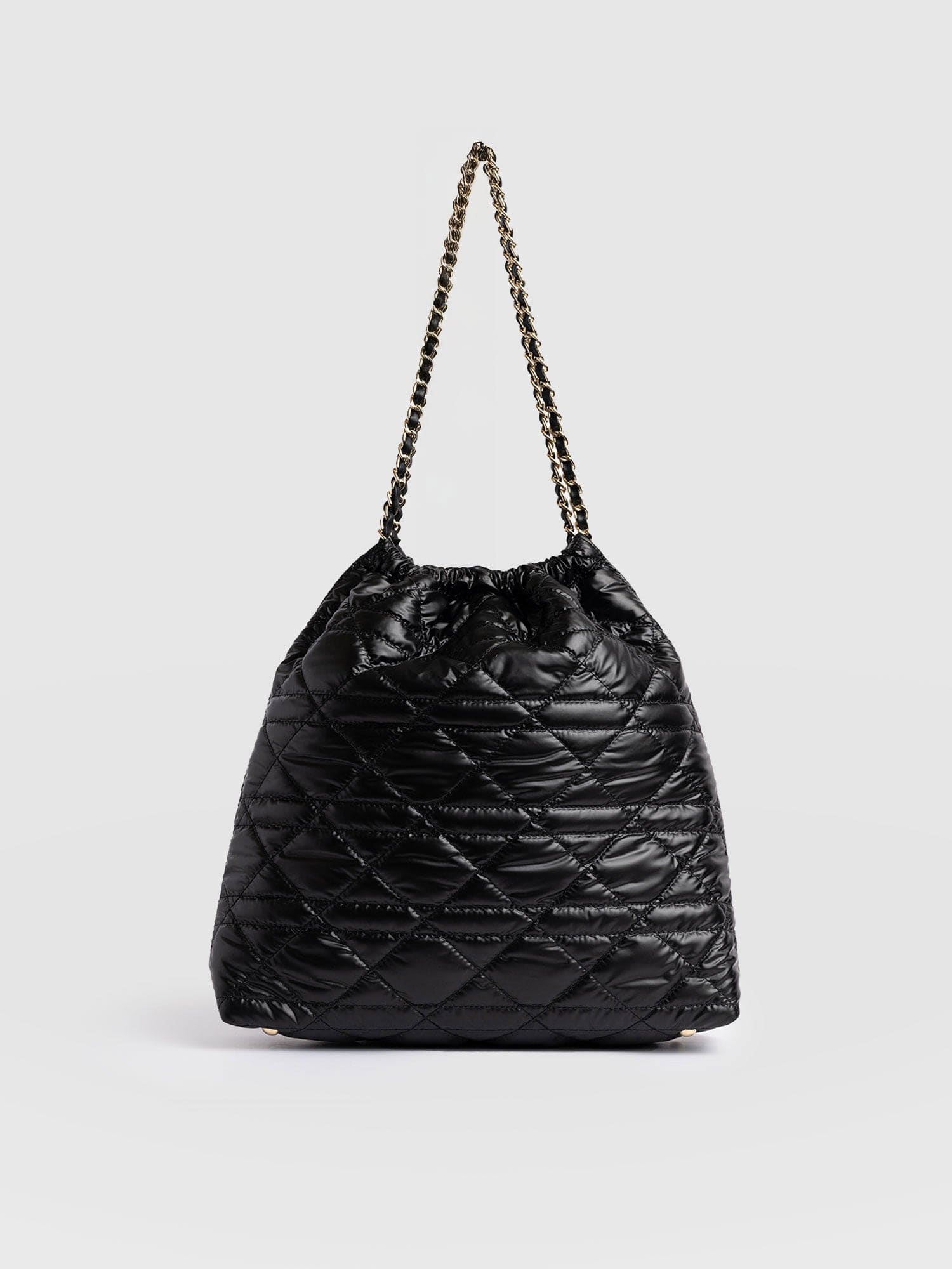 Camilla Drawstring Tote Bag - Black - Image 2