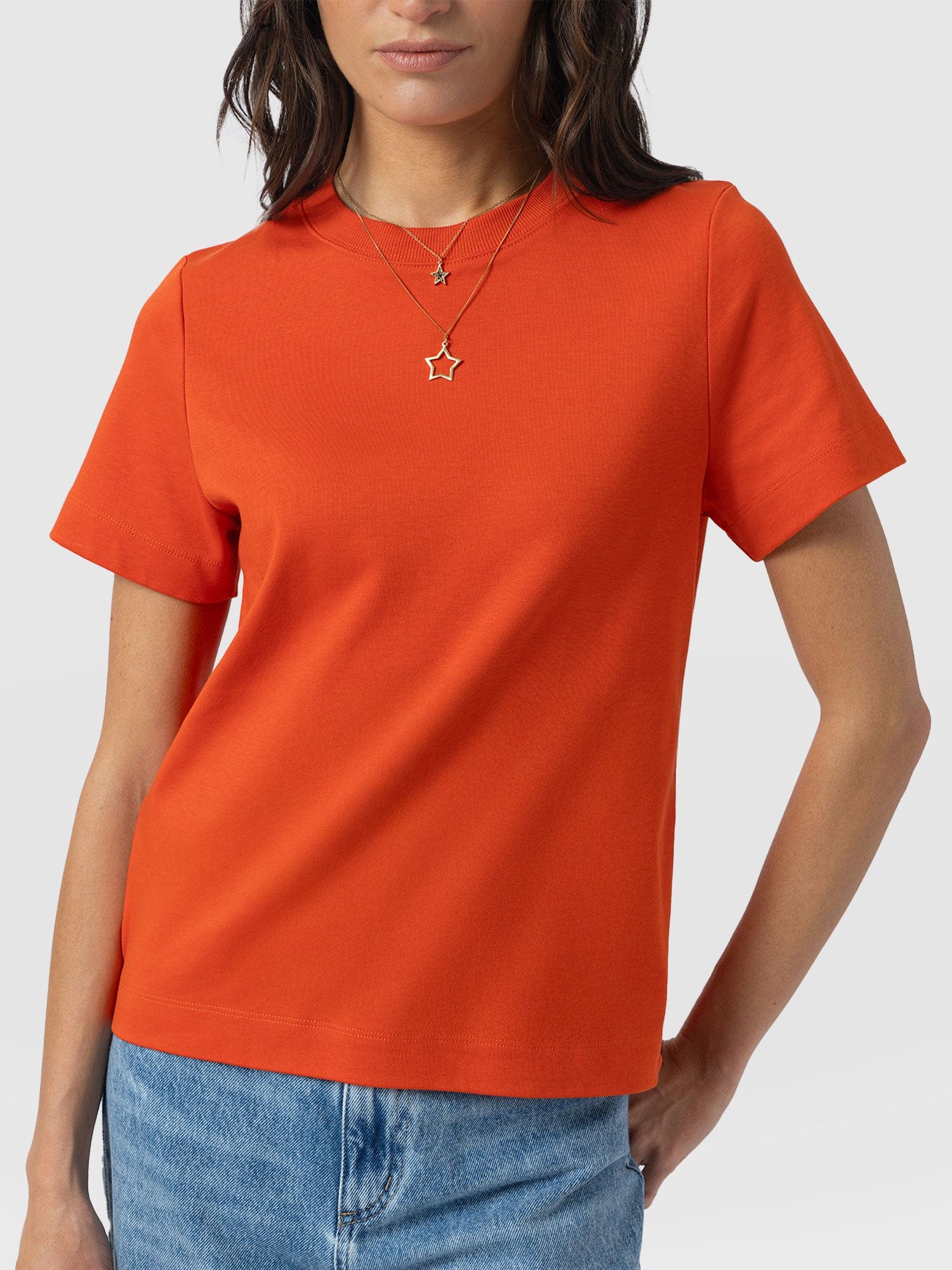 Chelsea Crew Neck Tee - Burnt Orange - Image 3